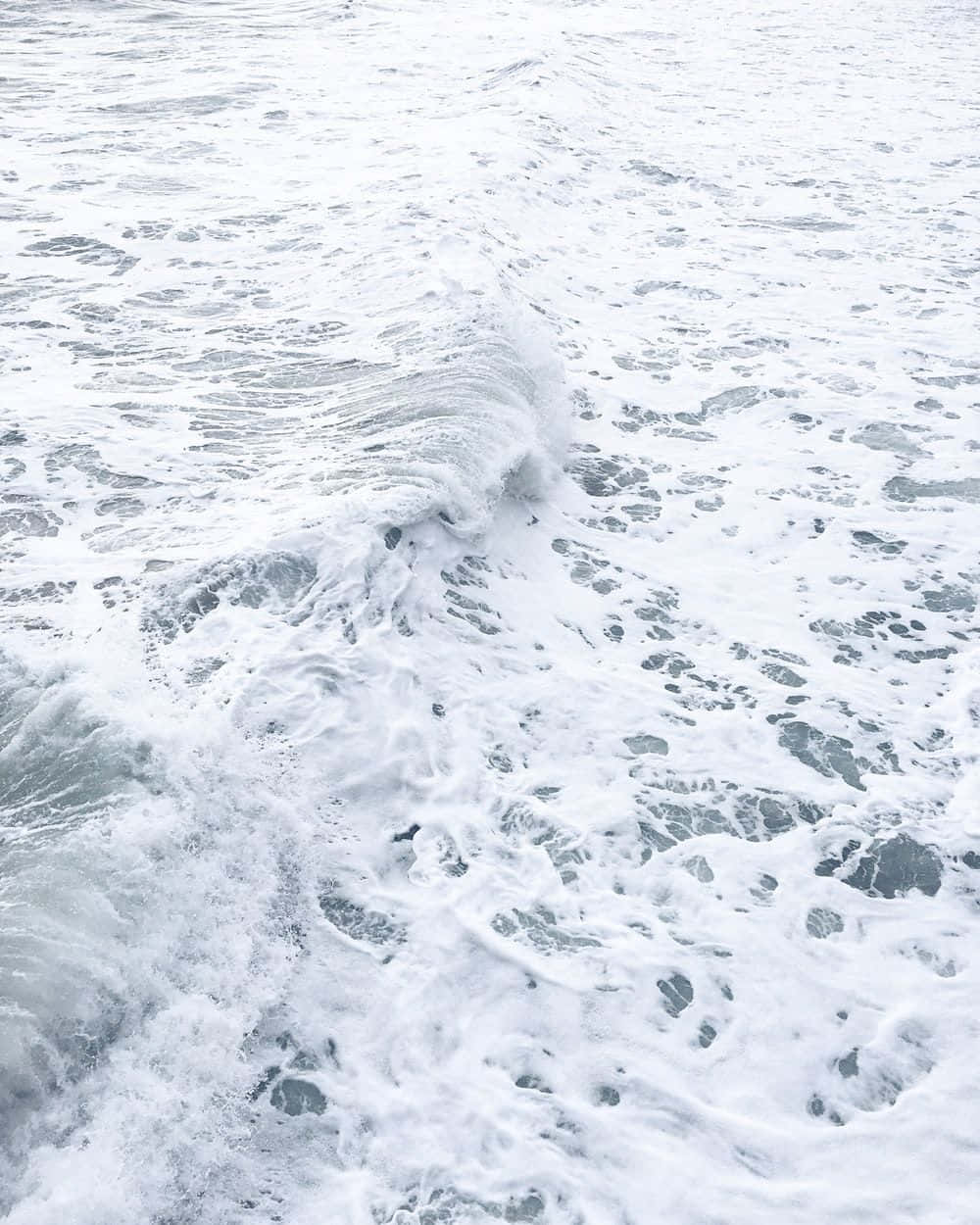 Aesthetic Wave, foamy ocean waves, cool monochrome palette, SD Phone Wallpaper
