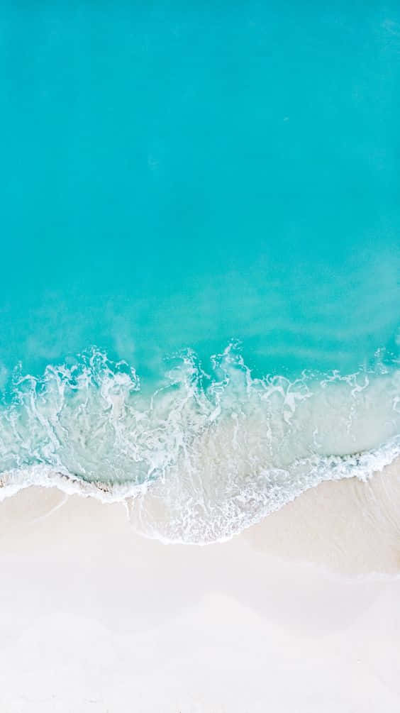 turquoise ocean waves, pristine white sandy beach, aerial view, SD Phone Wallpaper