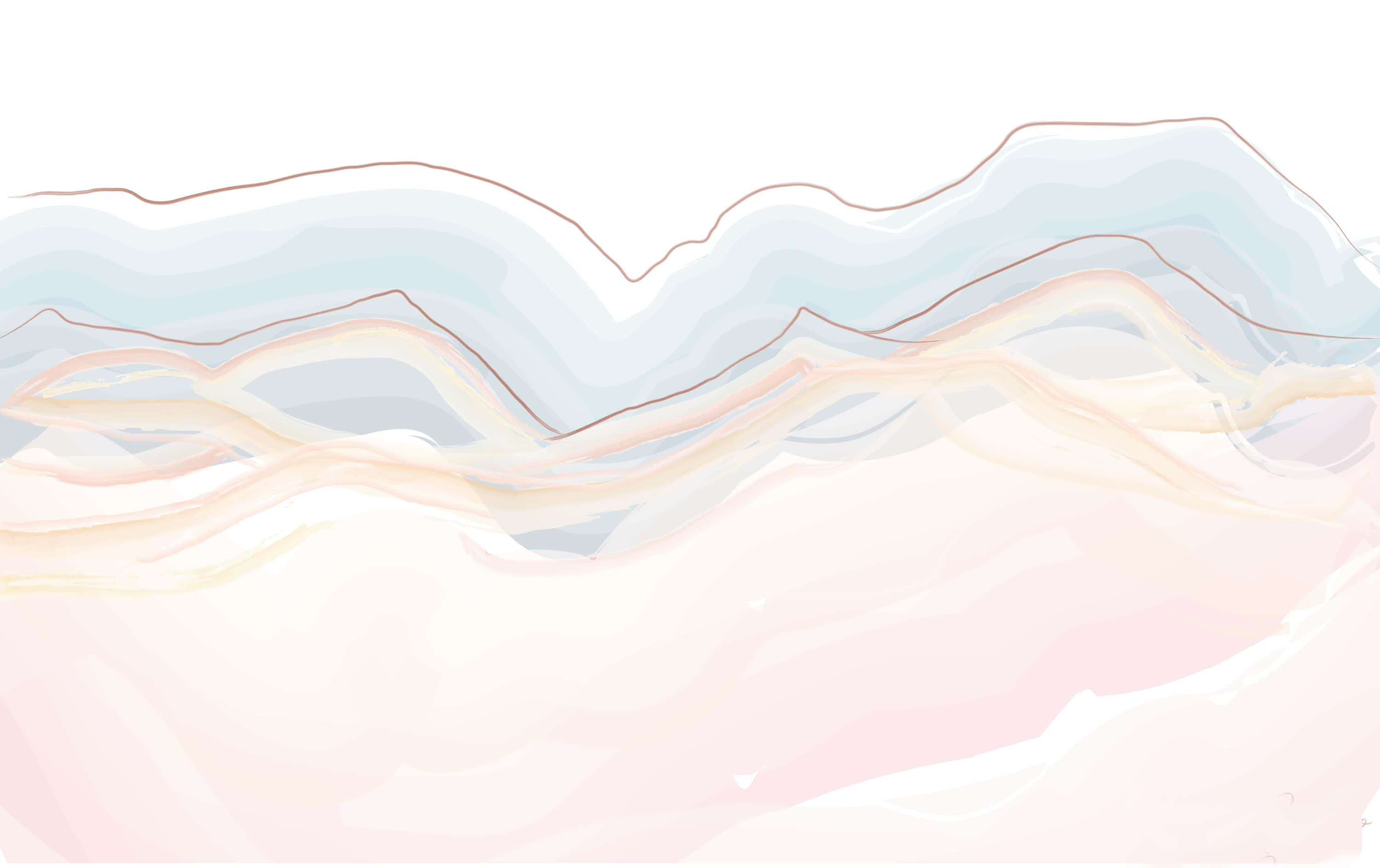 blush peach, sky blue, watercolor painting, 2K Desktop Wallpaper
