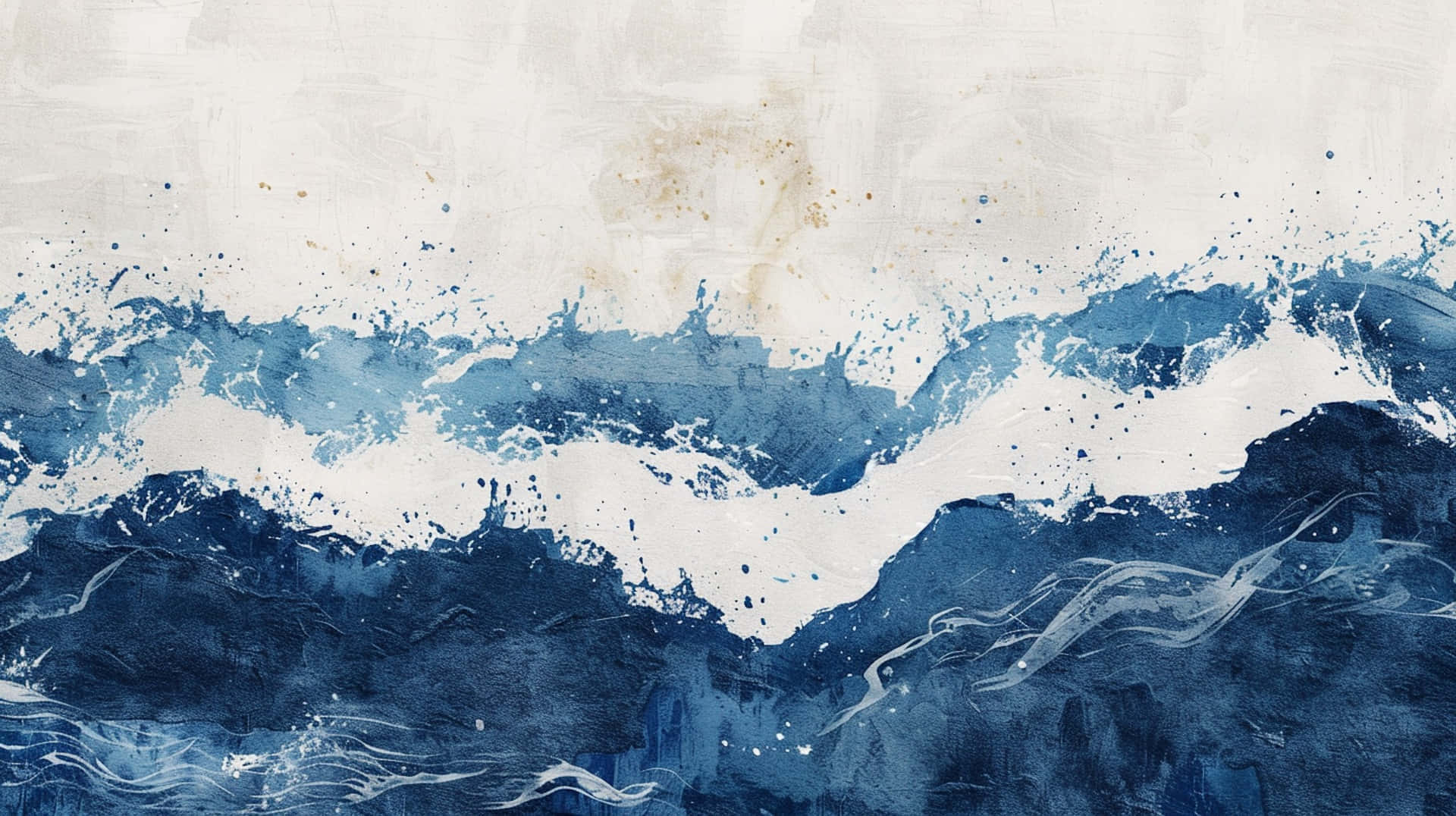 abstract navy white ocean waves, deep blues, whites, Full HD Desktop Wallpaper