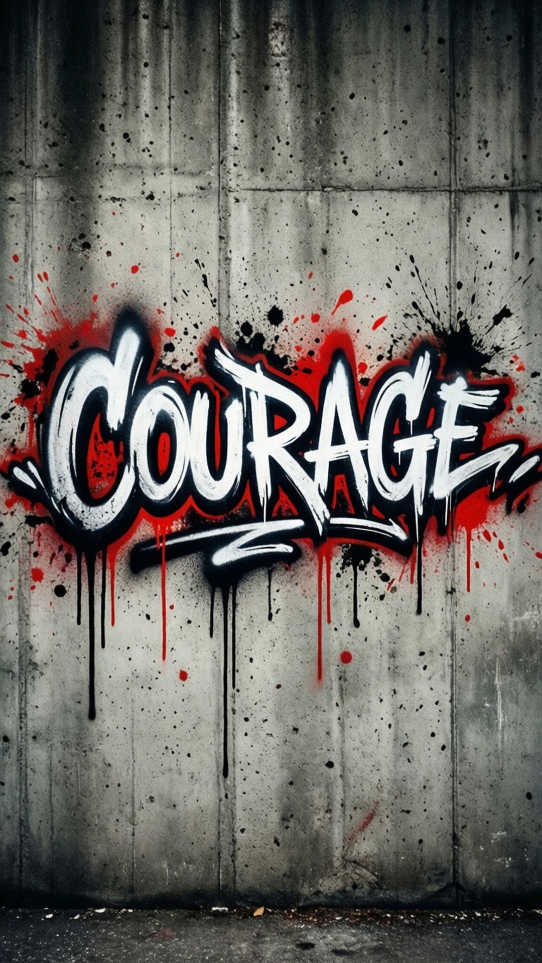 courage, white, red, Full HD Phone Wallpaper