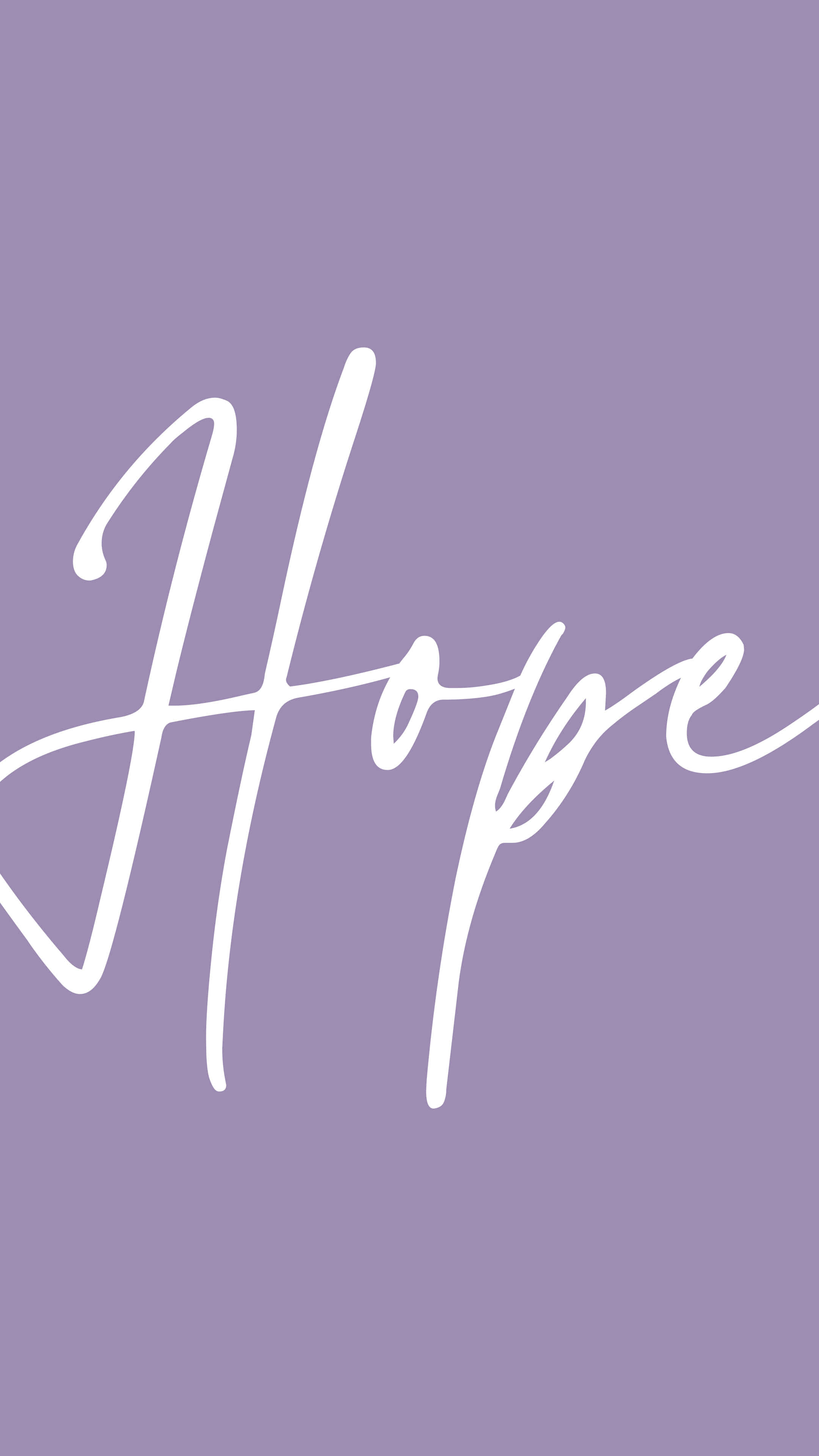 hope, white cursive script, soft lavender background, 4K Phone Wallpaper