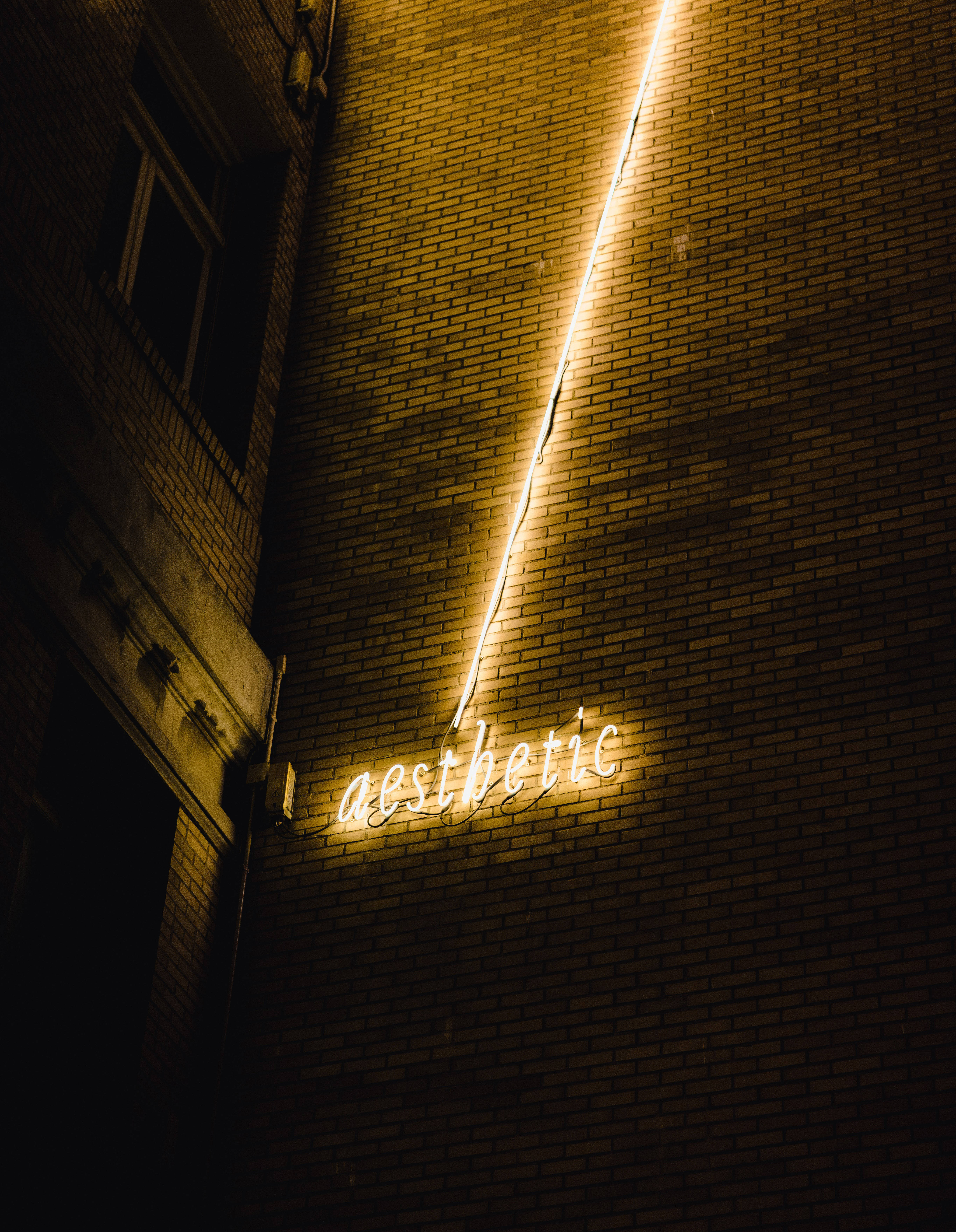 yellow neon, aesthetic, LED sign, 5K Phone Wallpaper