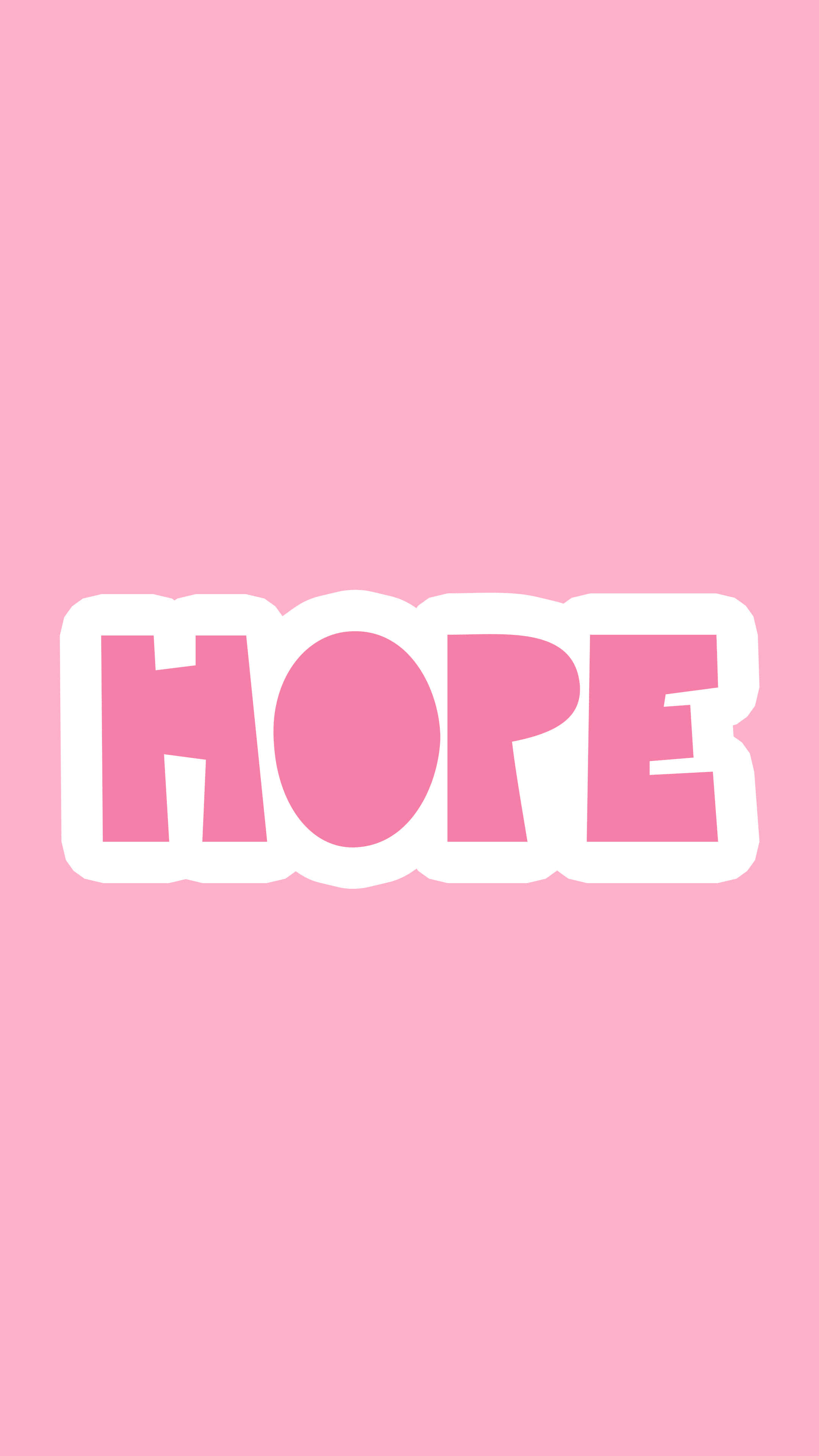Hope, pink, white outline, 4K Phone Wallpaper