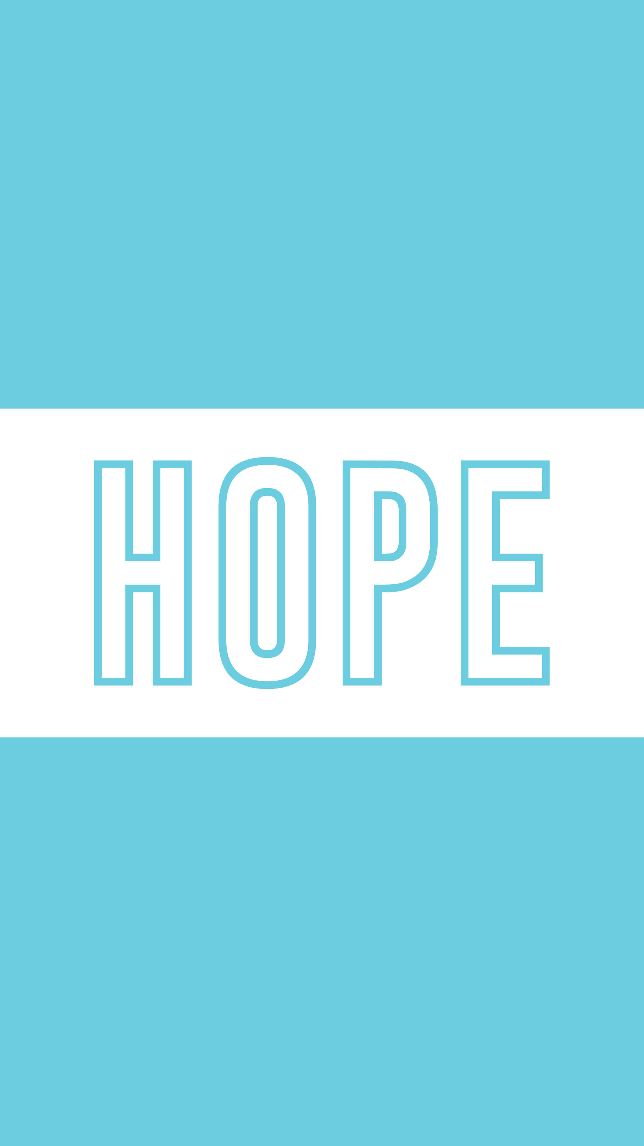 hope, light blue outline, white band, 4K Phone Wallpaper
