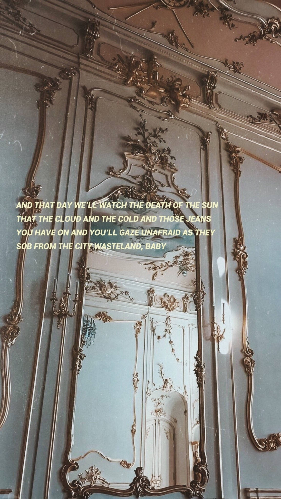 light academia aesthetic, regal mirror, gold filigree, Full HD Phone Wallpaper