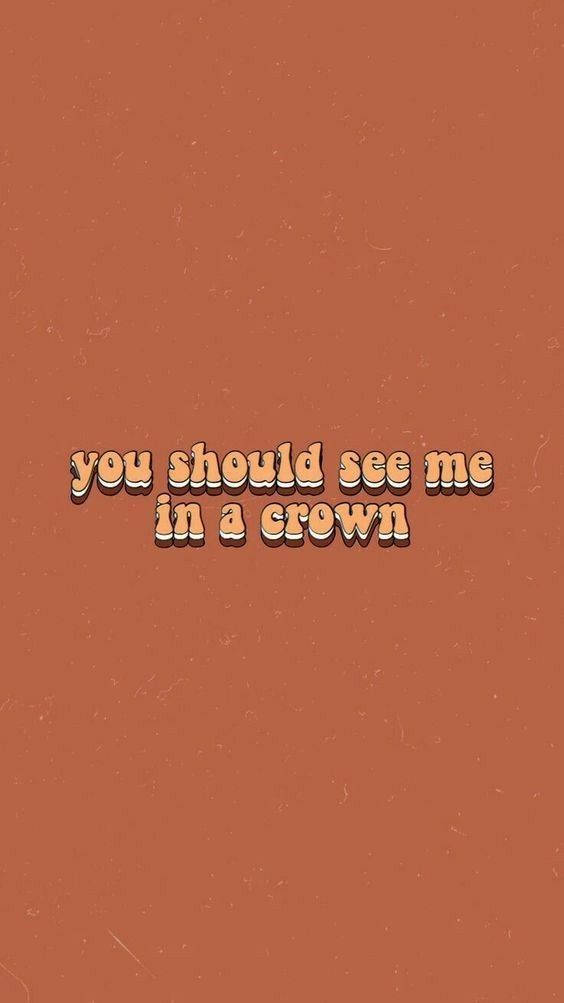 crown, retro 3d font, textured terracotta background, SD Phone Wallpaper
