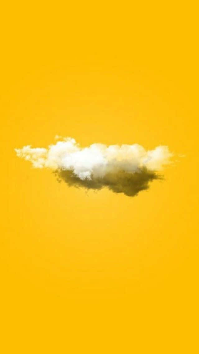 yellow background, vibrant yellow sky, fluffy cloud, SD Phone Wallpaper