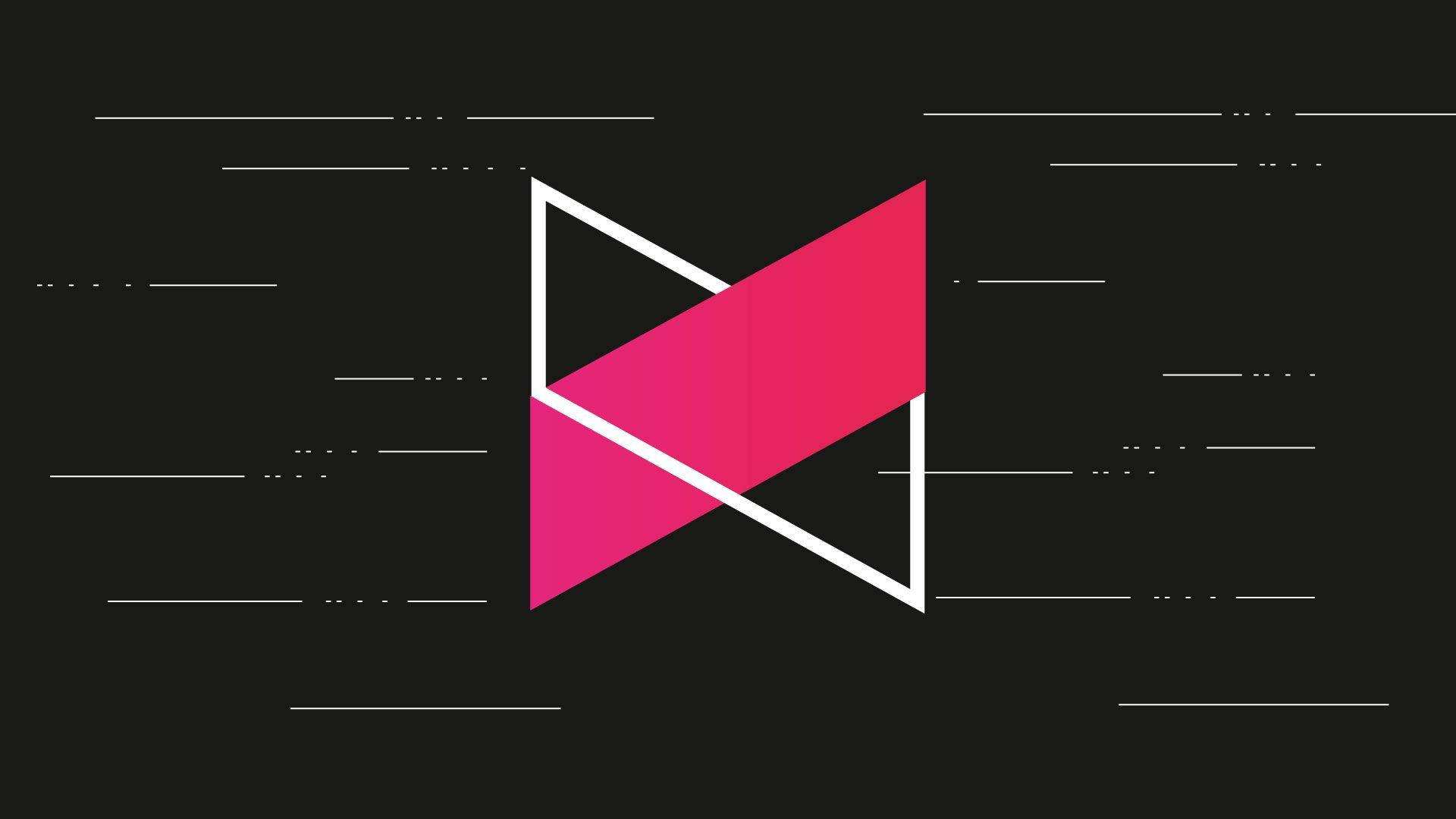 Aesthetic YouTube, pink, geometric play button, Full HD Desktop Wallpaper