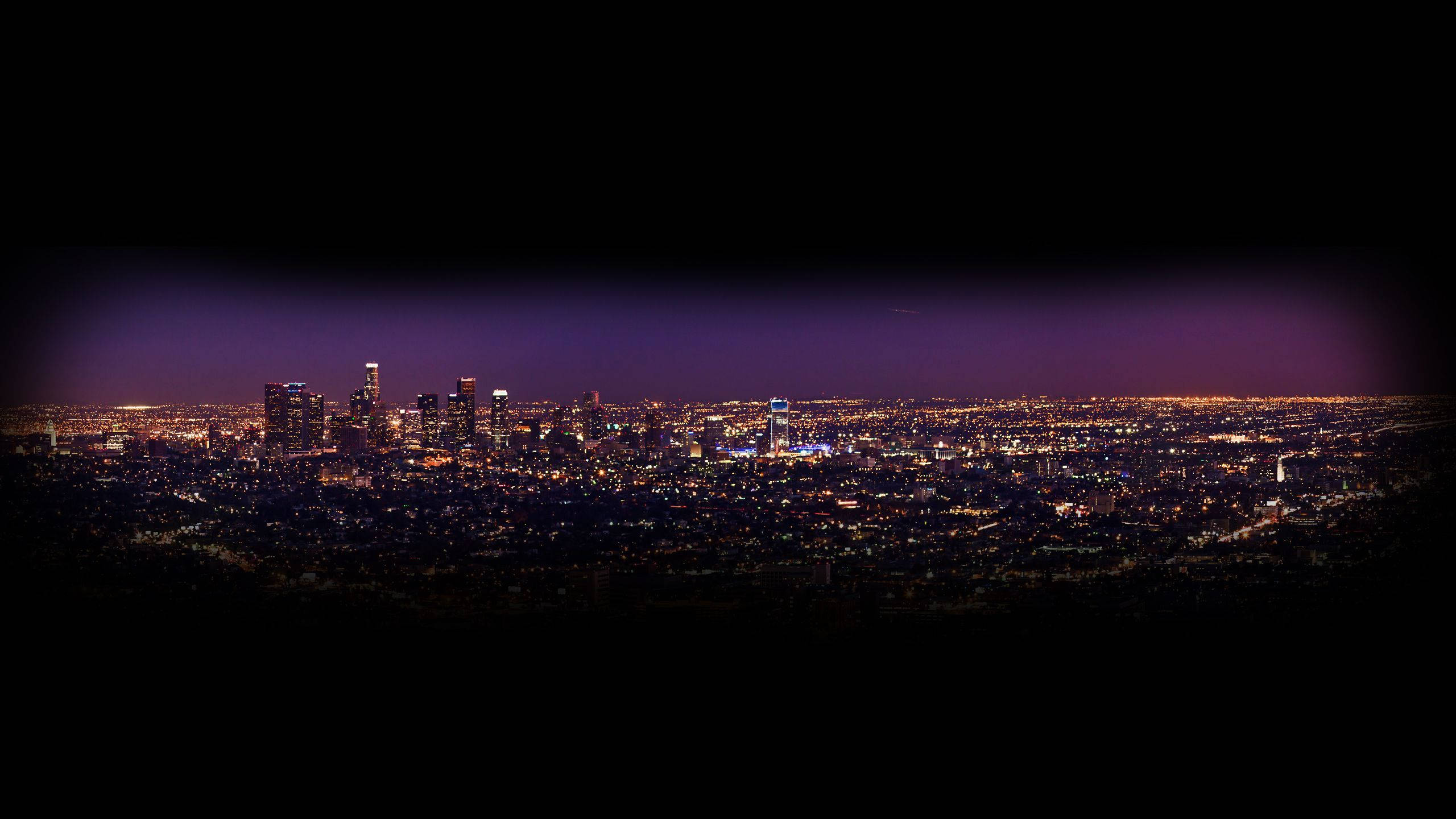 Aesthetic YouTube, cityscape, golden lights, 2K Desktop Wallpaper