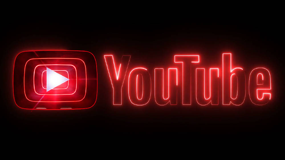 YouTube, red neon, play button, SD Desktop Wallpaper