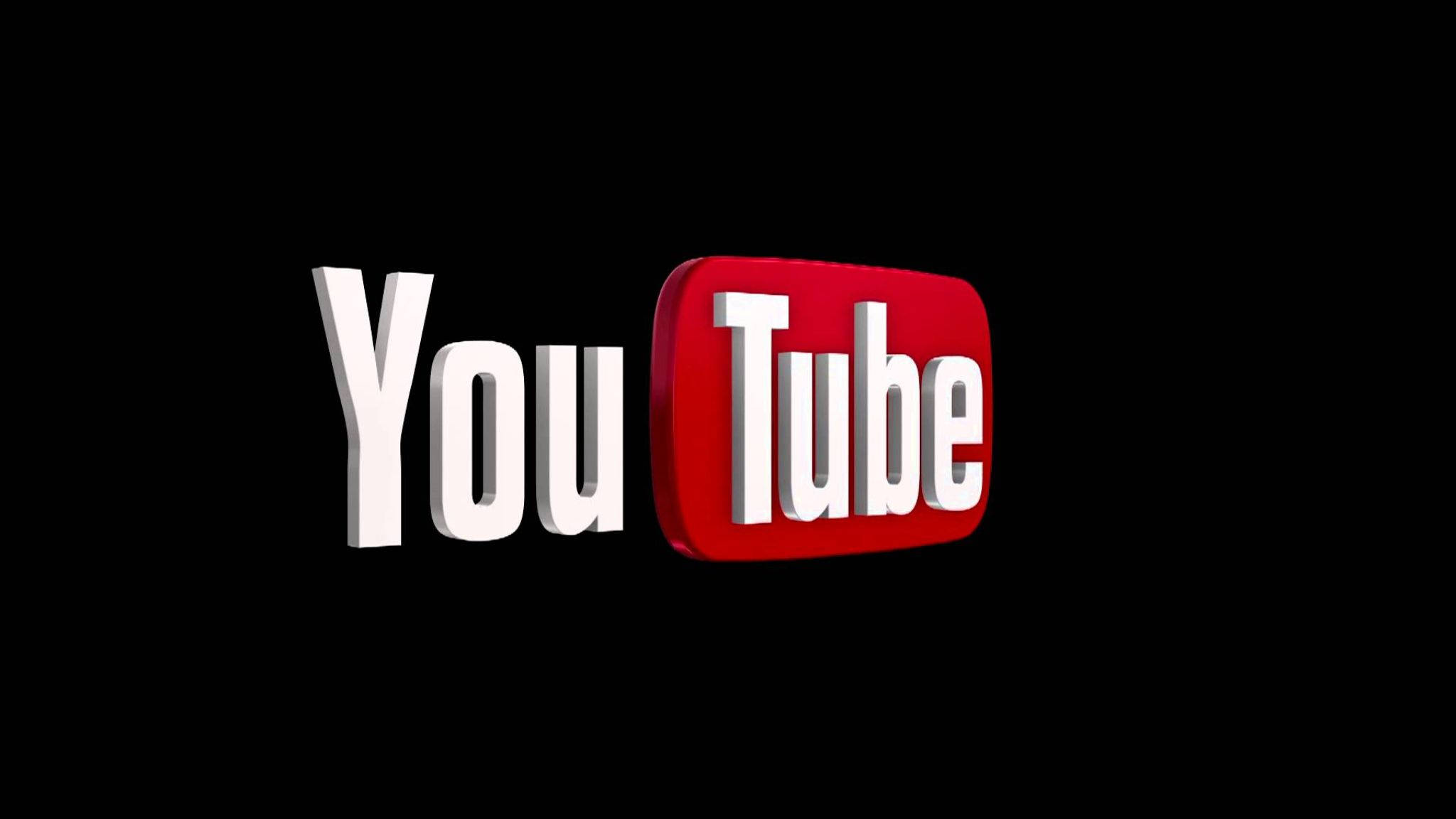 YouTube logo, white, red, Full HD Desktop Wallpaper