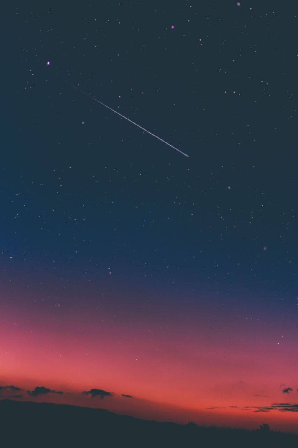 Night sky, shooting stars, twilight sky, HD Phone Wallpaper