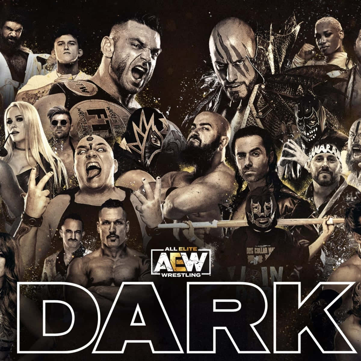 AEW, Dark, gritty collage, SD Desktop Wallpaper