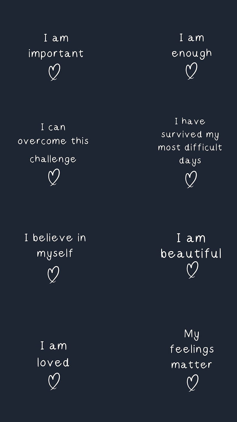 I am enough, I am loved, white affirmations, HD Phone Wallpaper