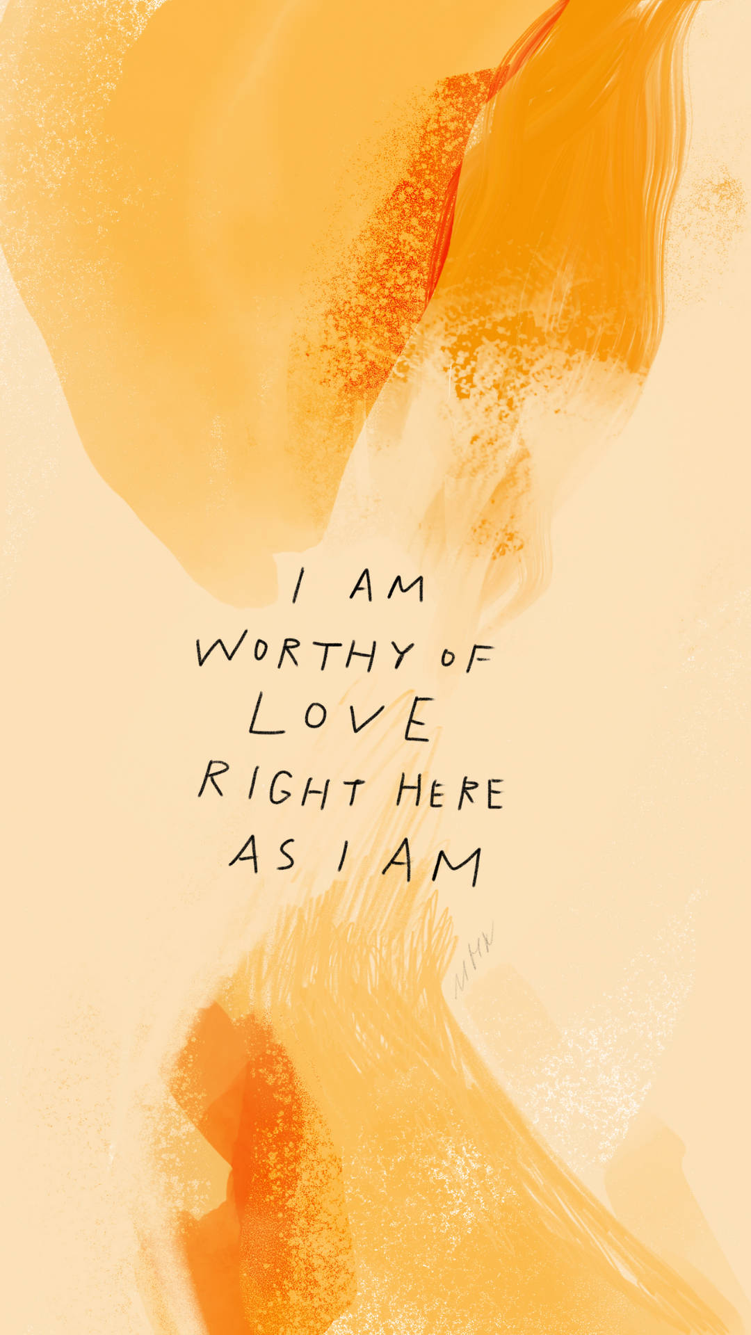 Affirmation, orange, yellow, Full HD Phone Wallpaper