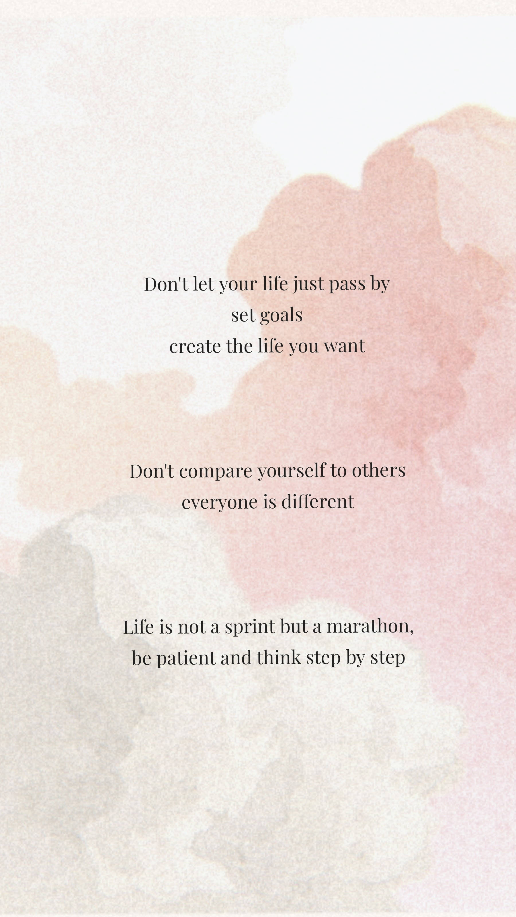 Life Is Not A Sprint Affirmation, pink, beige, 2K Phone Wallpaper