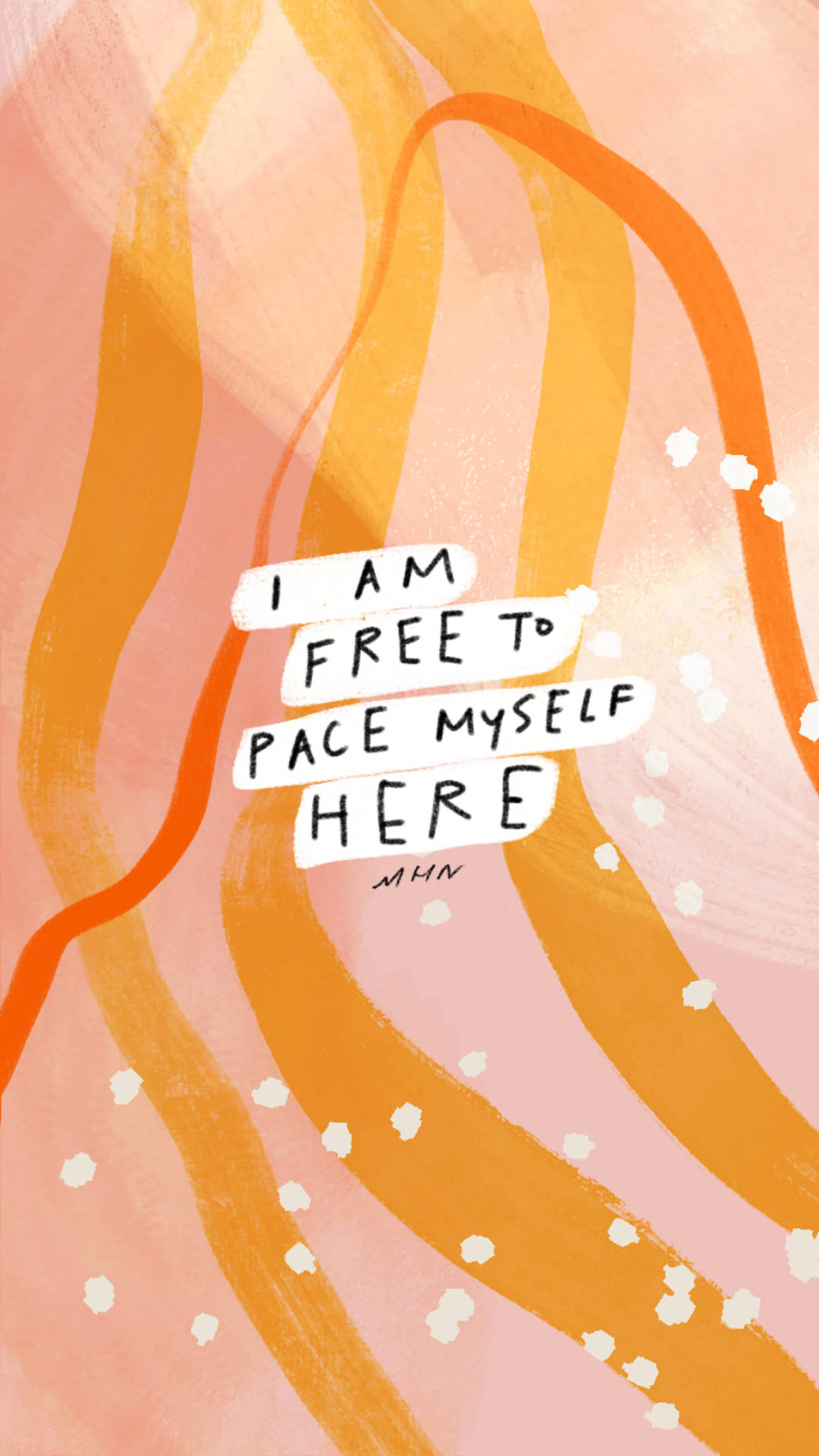 Pace Myself Affirmation, orange, pink, Full HD Phone Wallpaper