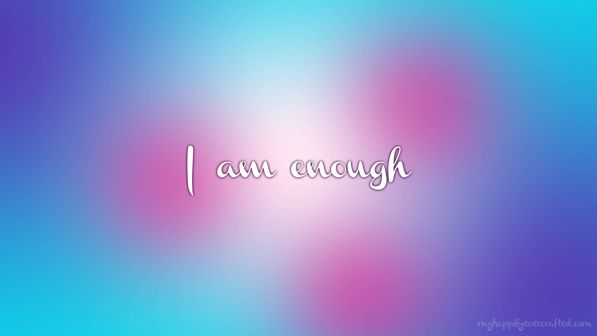I Am Enough, pink spots, blue purple, Full HD Desktop Wallpaper