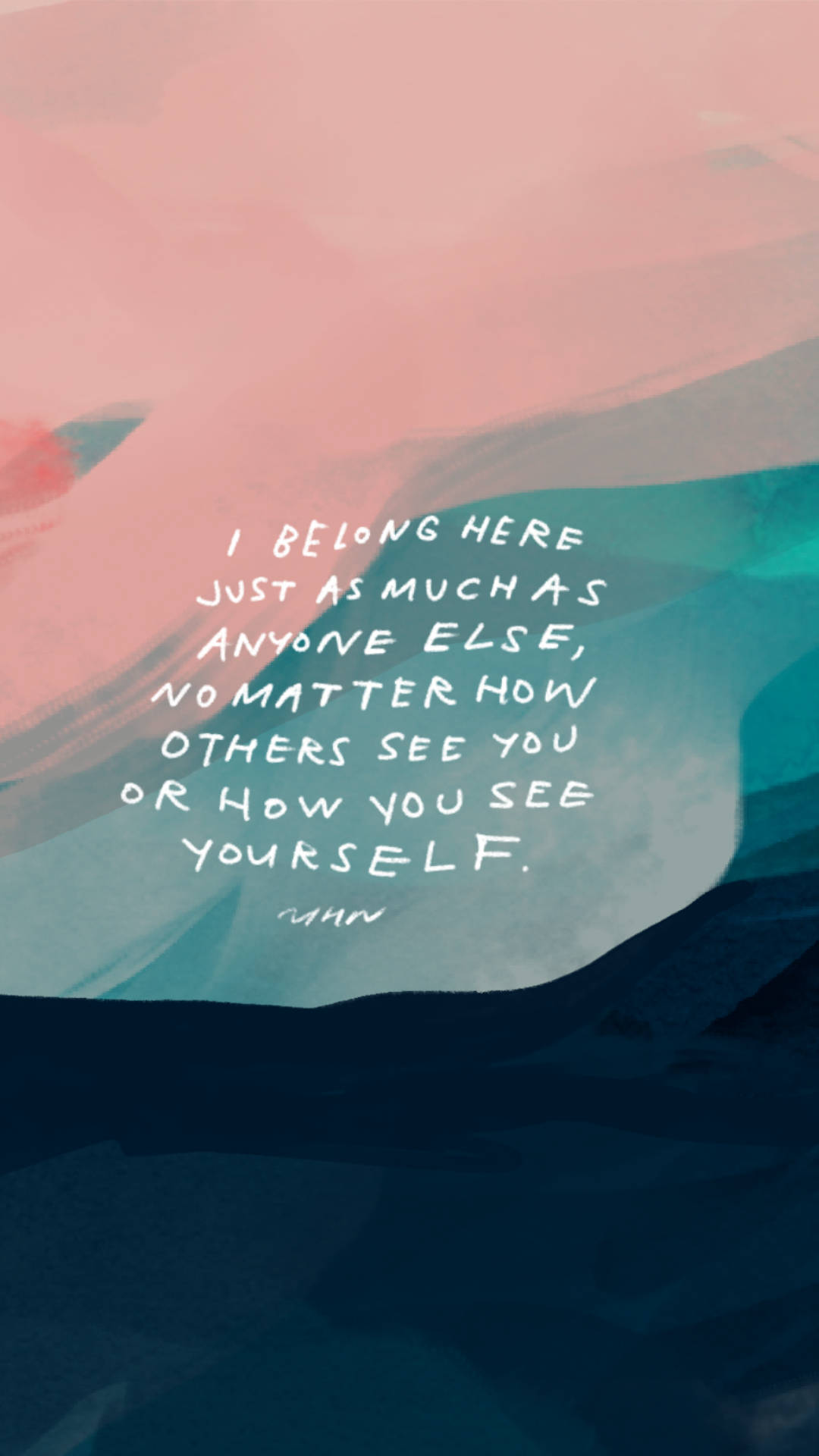 Affirmation, pink, teal, Full HD Phone Wallpaper