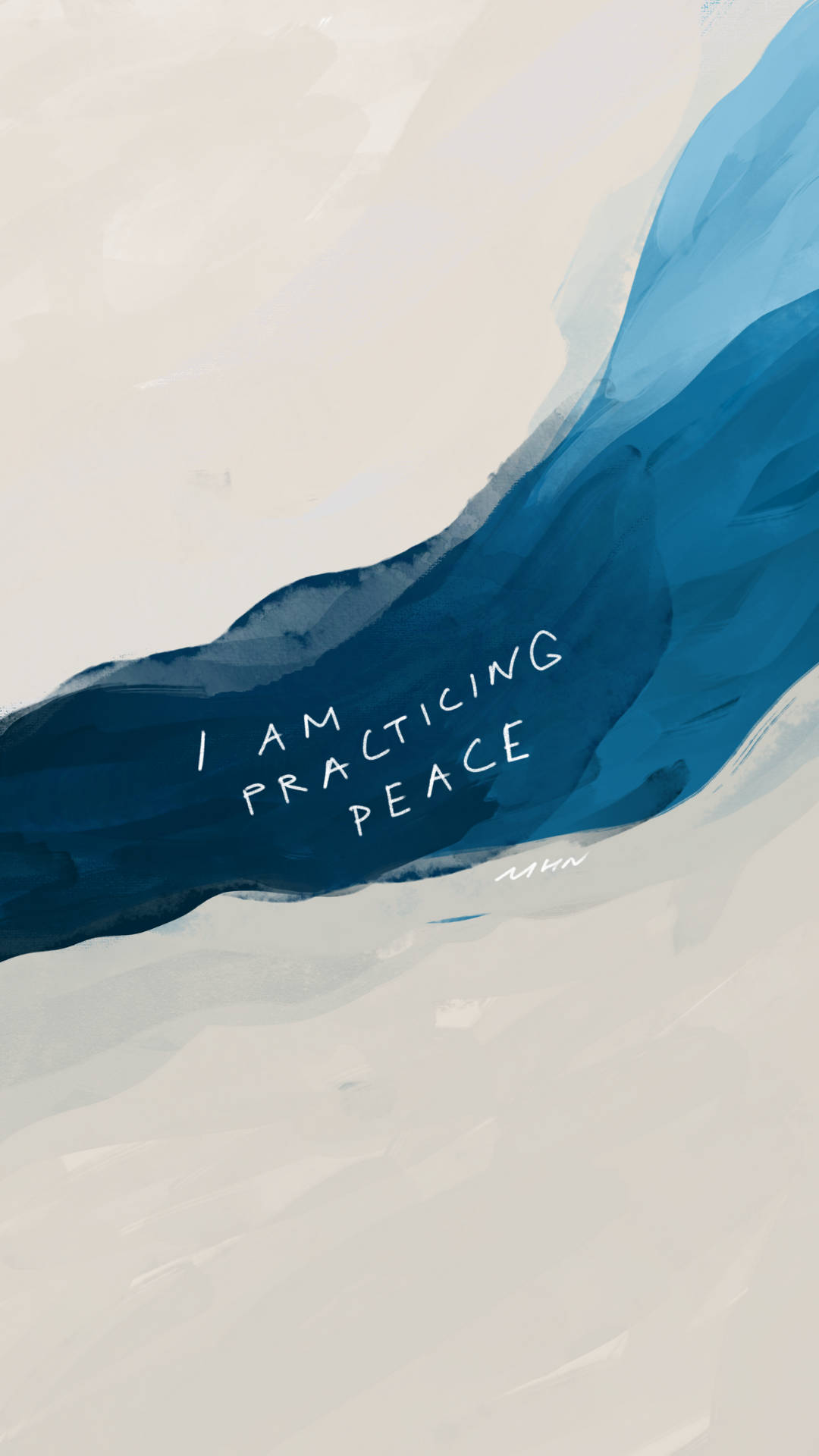 Practicing Peace Affirmation, blue, beige, Full HD Phone Wallpaper