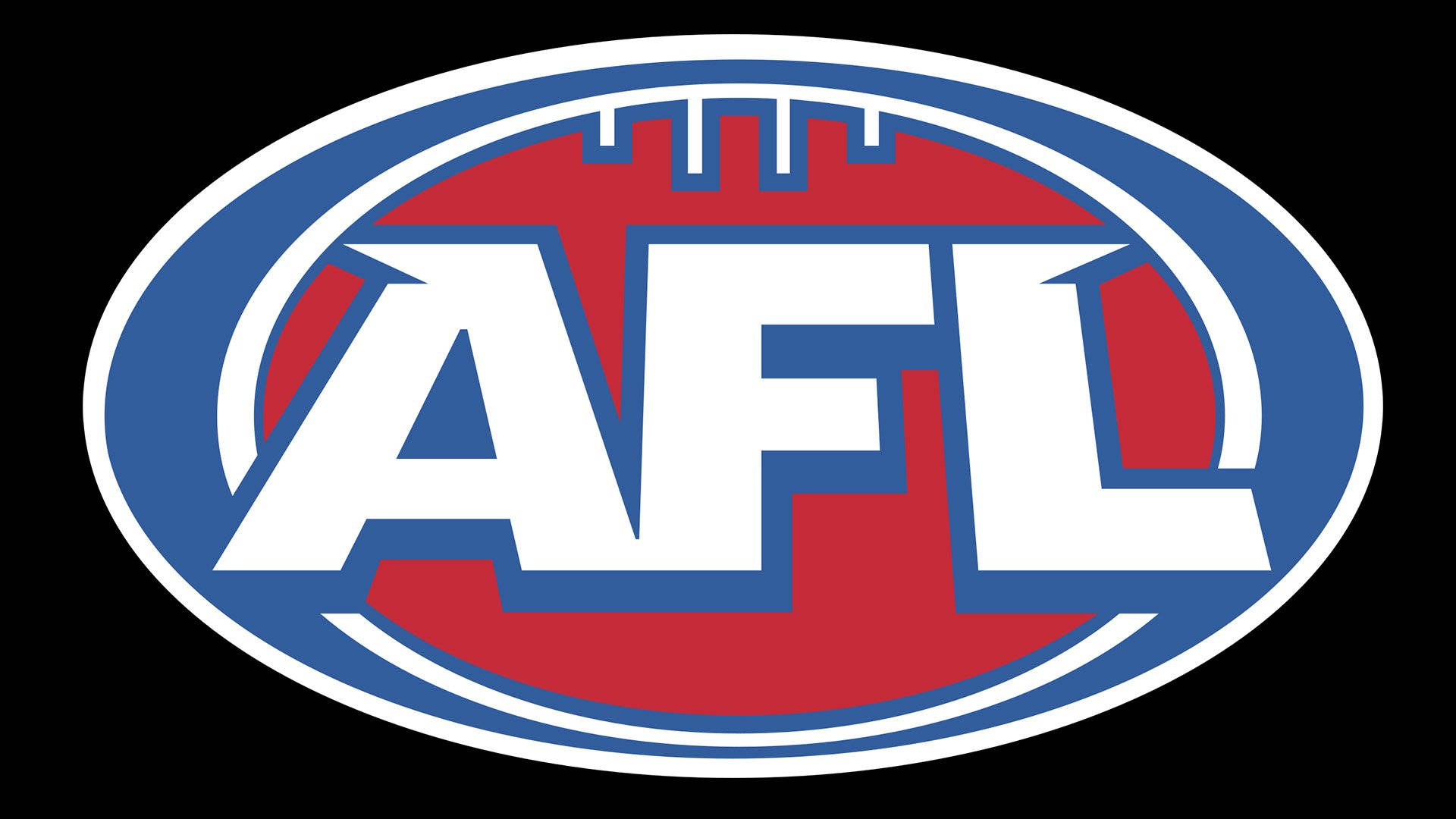AFL, red and blue oval background, white letters, Full HD Desktop Wallpaper