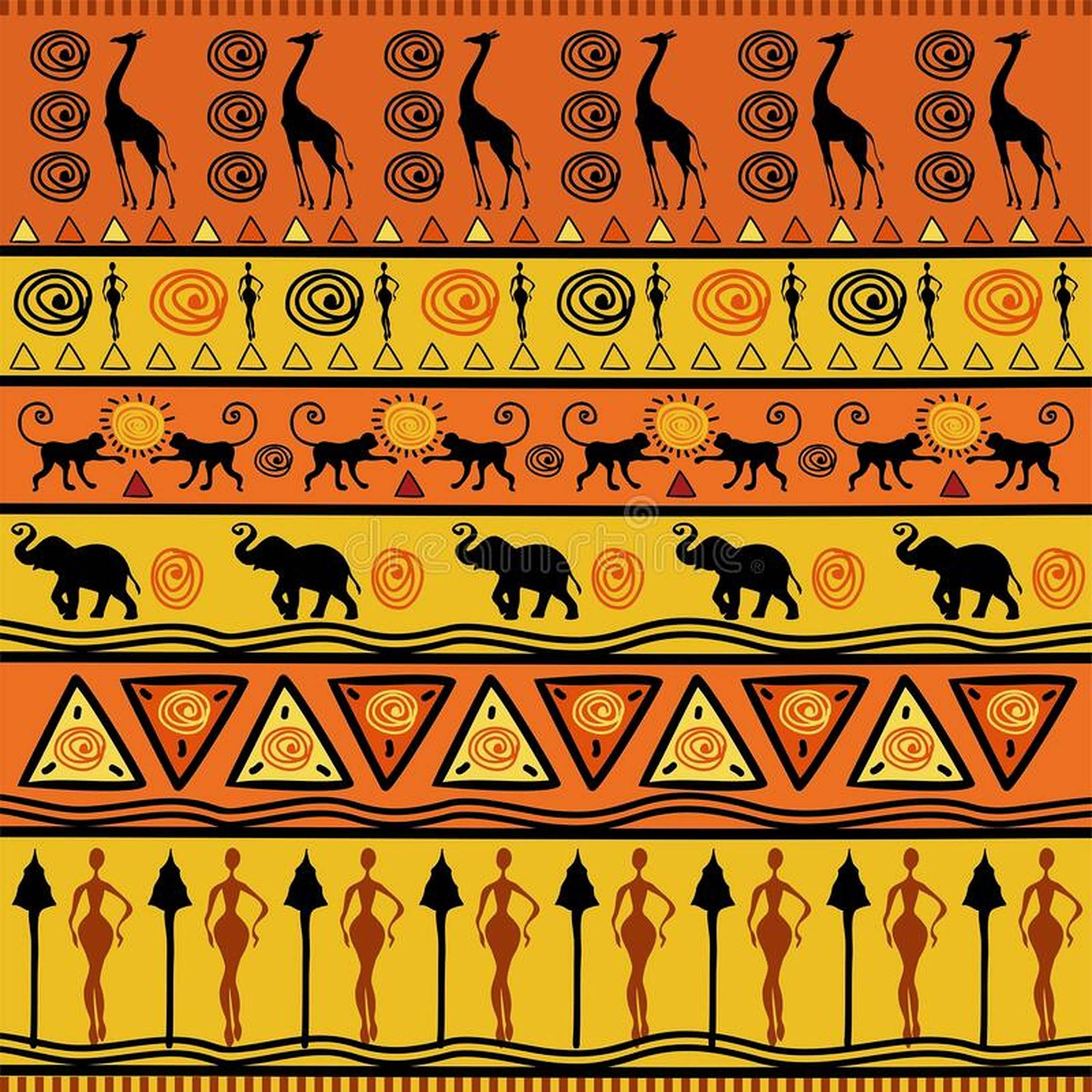 yellow, orange, tribal pattern, Full HD Desktop Wallpaper
