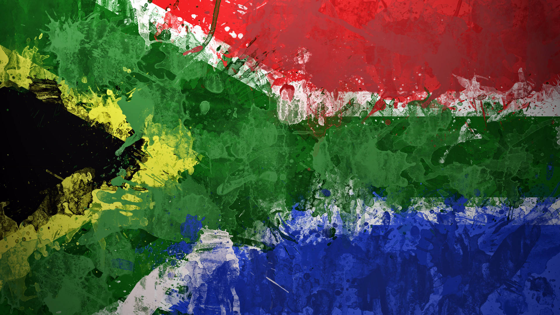 African Flag Art, red, green, Full HD Desktop Wallpaper