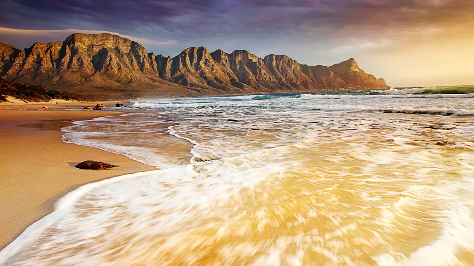 African Landscapes, sunset, sandy beach, Full HD Desktop Wallpaper