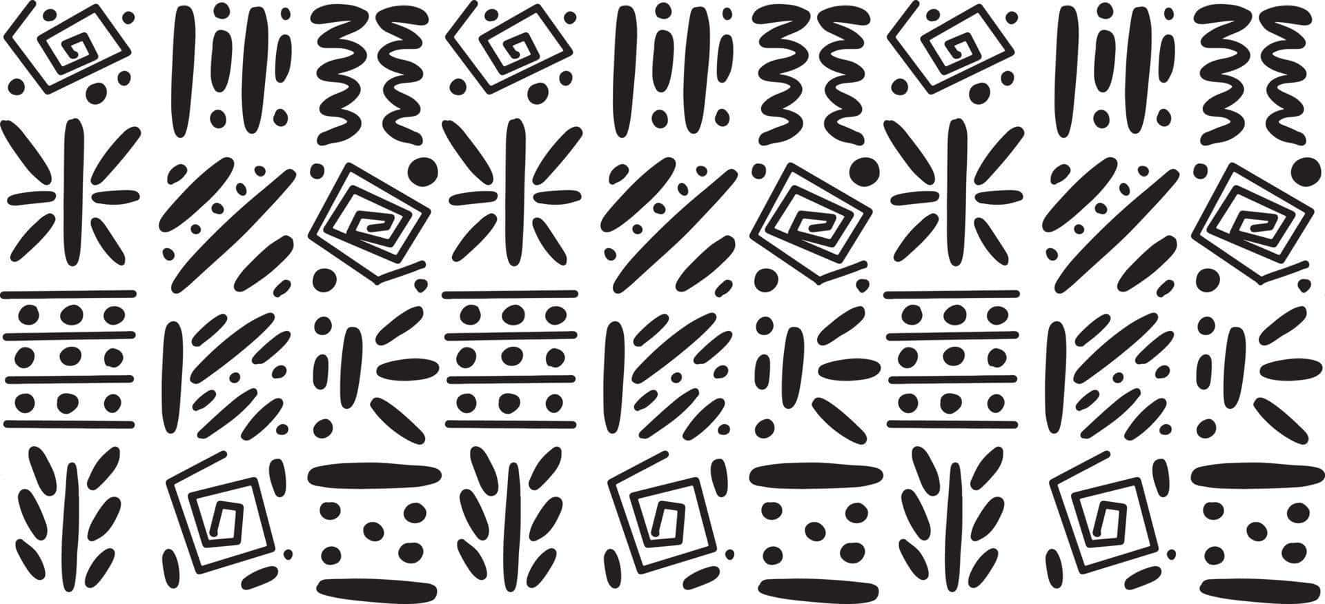 monochrome african pattern, black and white, abstract pattern, Full HD Desktop Wallpaper