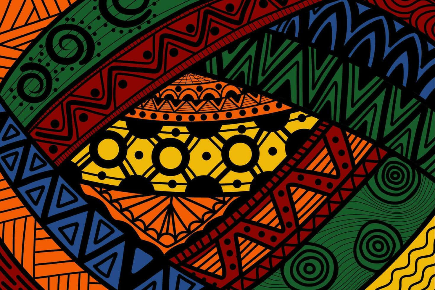 vibrant african print patterns, abstract geometric patterns, bold colors, HD Desktop Wallpaper