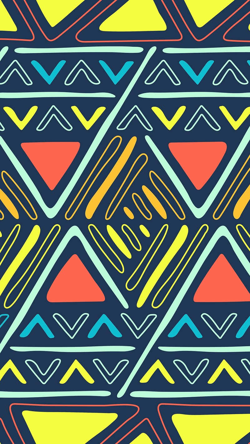 vibrant african print pattern, geometric pattern, bold triangles, HD Phone Wallpaper