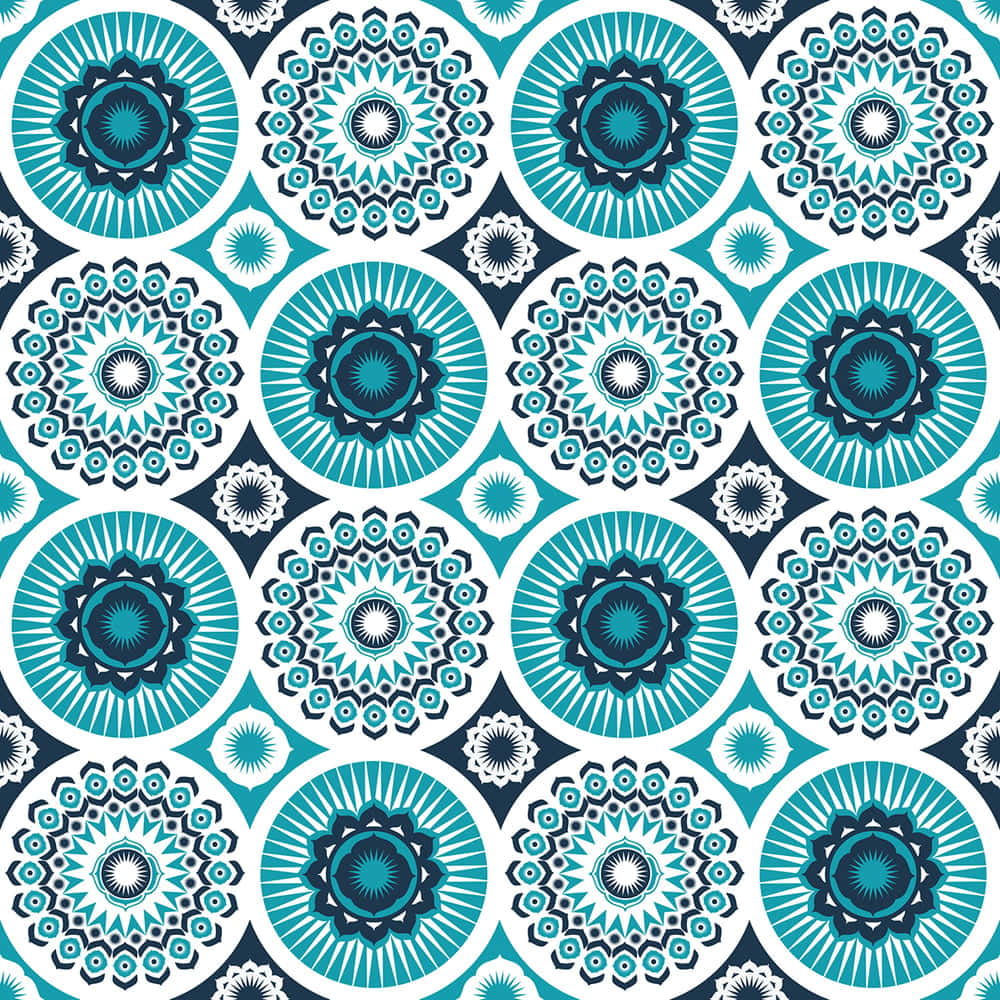 African Print, teal, navy blue, SD Desktop Wallpaper