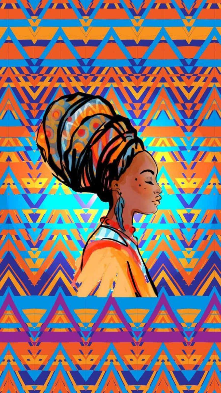 African Woman, colorful headwrap, vibrant digital illustration, HD Phone Wallpaper