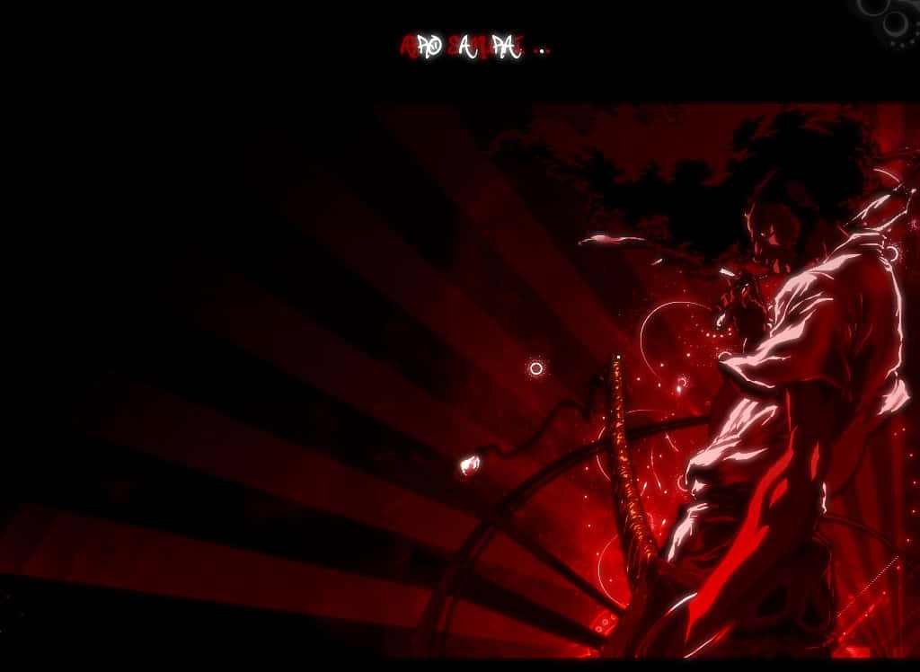 Afro Samurai, red light, glowing sword, SD Desktop Wallpaper