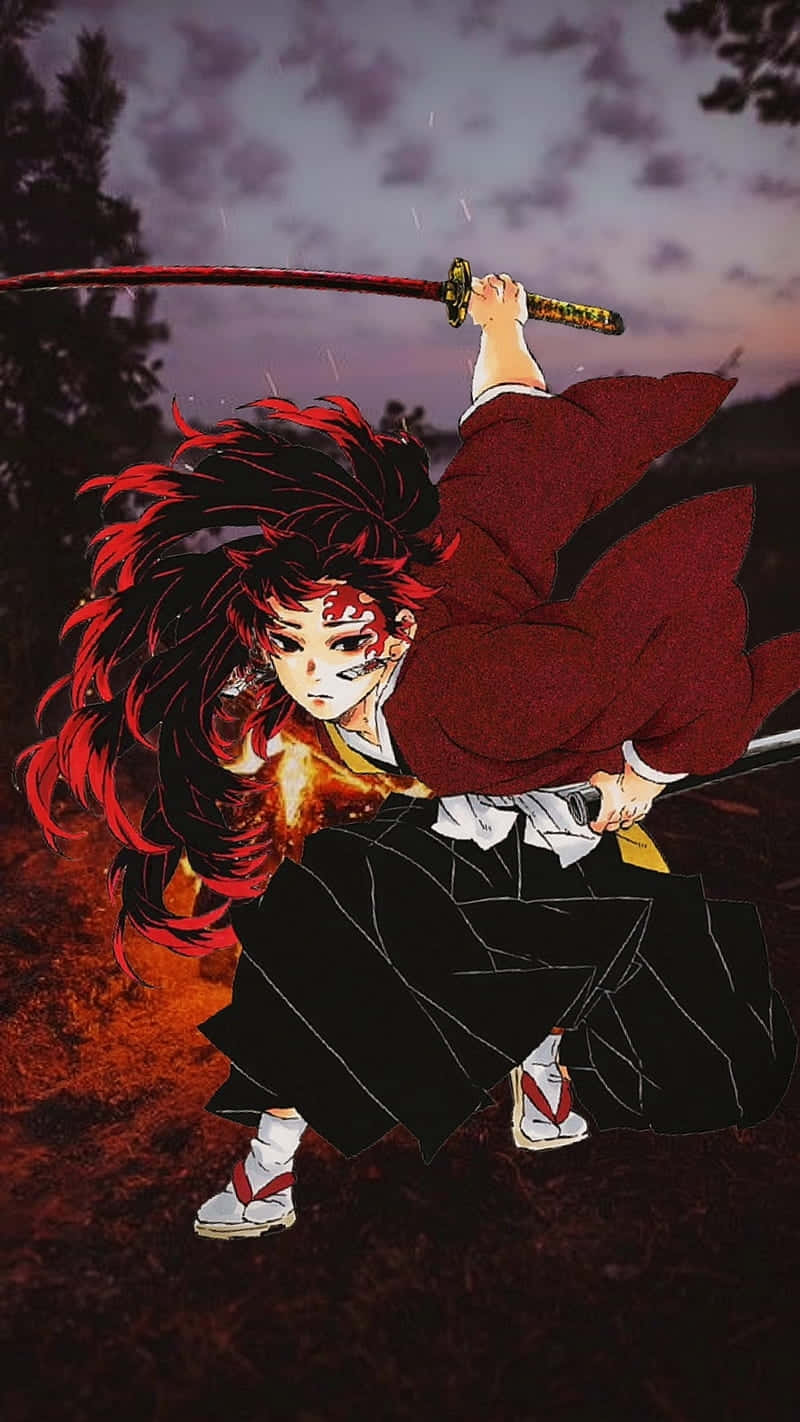 Afro Samurai, firey-haired anime warrior, red and black armor, HD Phone Wallpaper