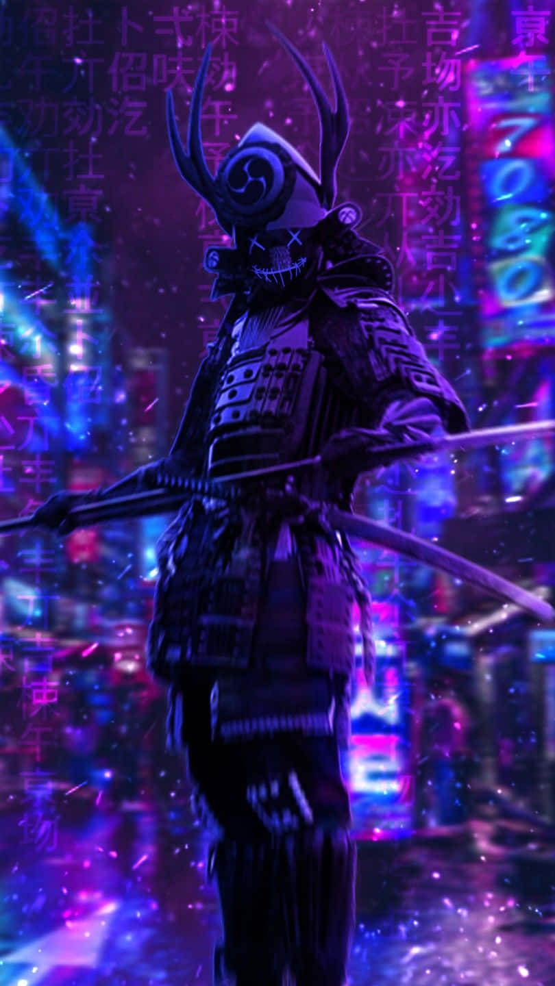 Afro Samurai, dark purple, cyberpunk Tokyo, HD Phone Wallpaper
