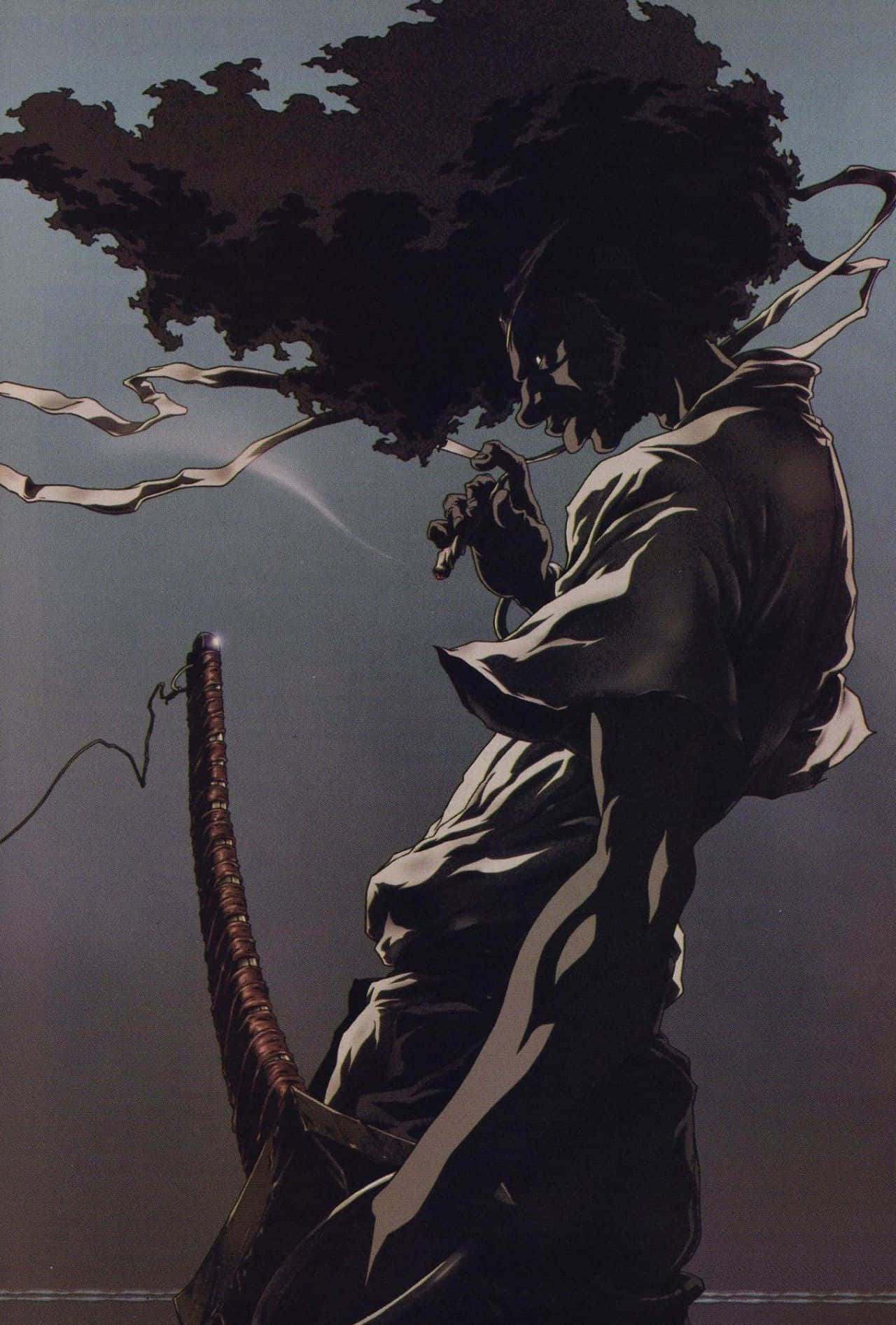 Afro Samurai, katana, afro hairstyle, HD Phone Wallpaper