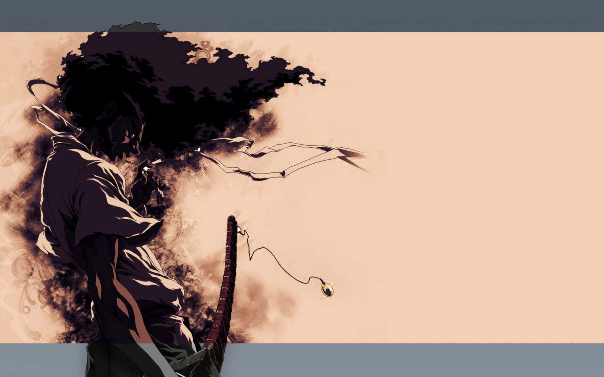 Afro Samurai, sword-wielding warrior, wild hair, Full HD Desktop Wallpaper