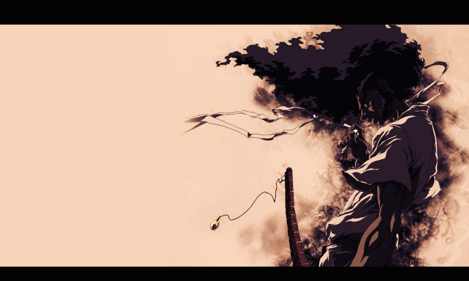Afro Samurai, anime warrior, wild hair, Full HD Desktop Wallpaper
