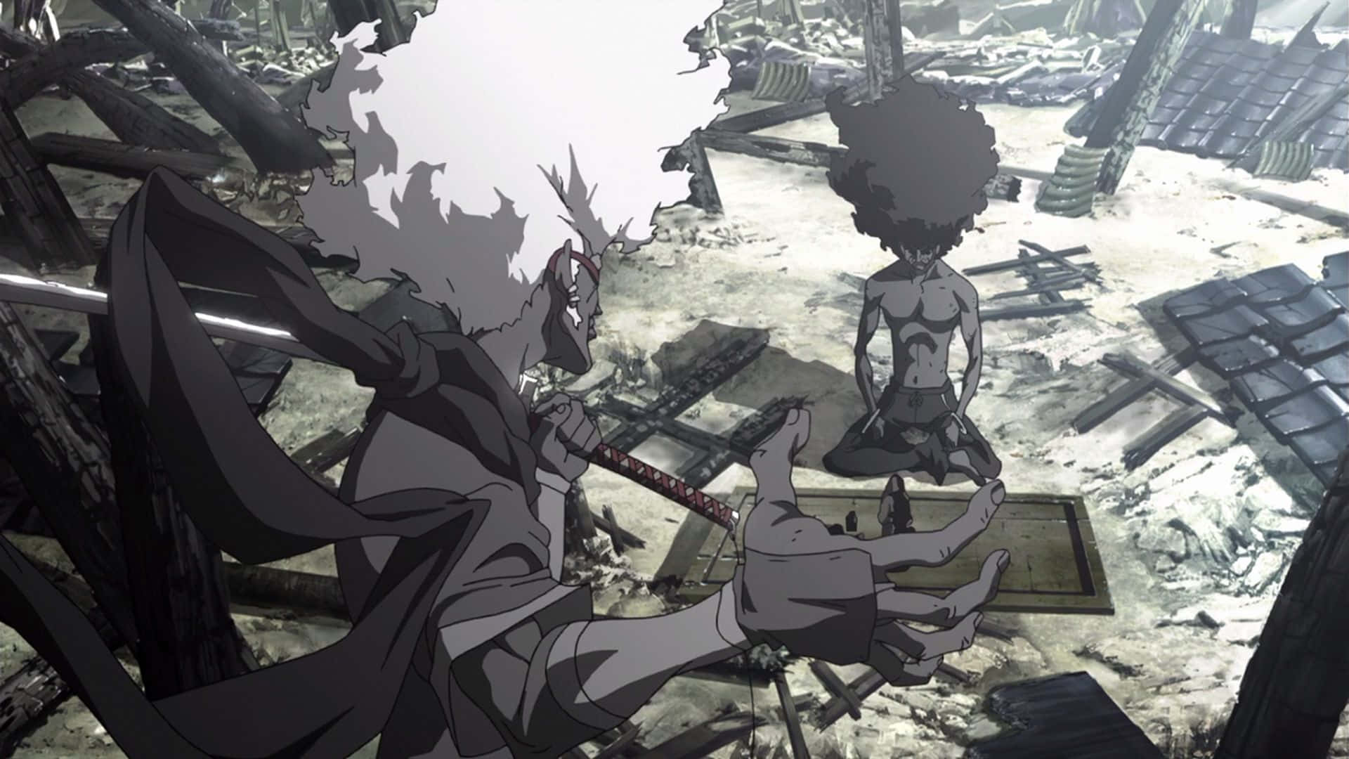Afro Samurai, 1920 x 1080, sword in action, Full HD Desktop Wallpaper