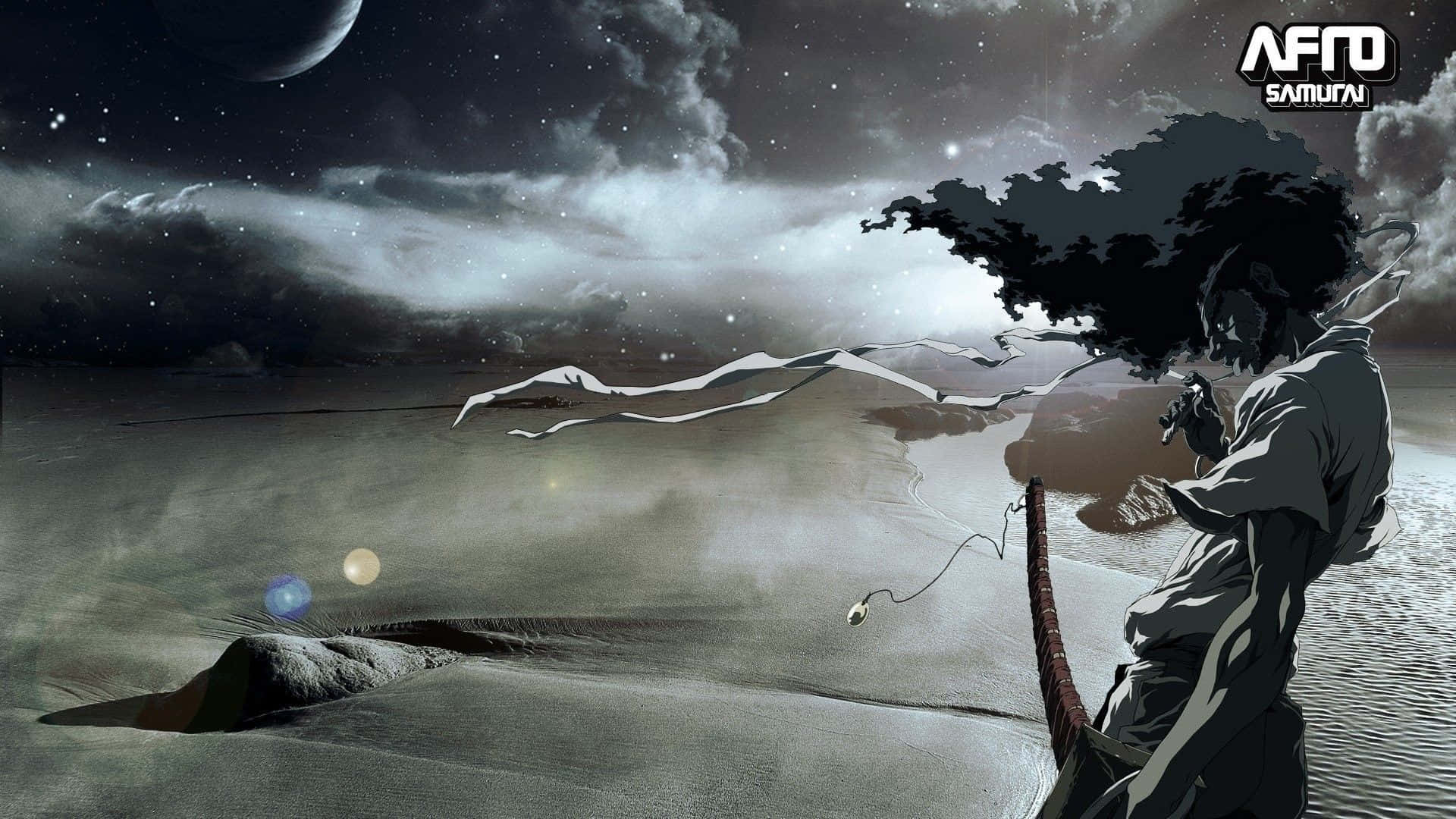 Afro Samurai, 1920 x 1080, starry sky, Full HD Desktop Wallpaper