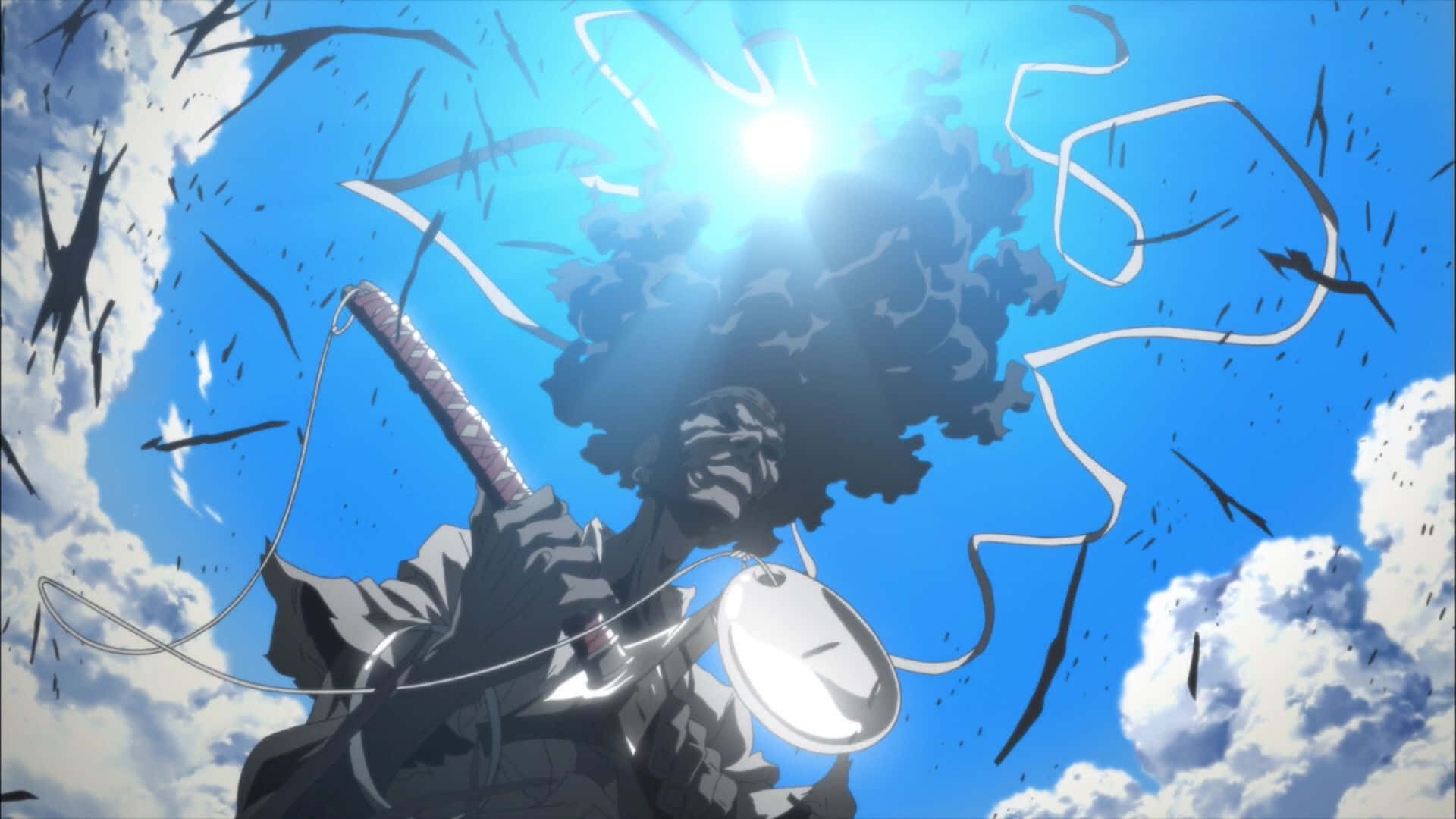 Afro Samurai, katana, dog tag, Full HD Desktop Wallpaper
