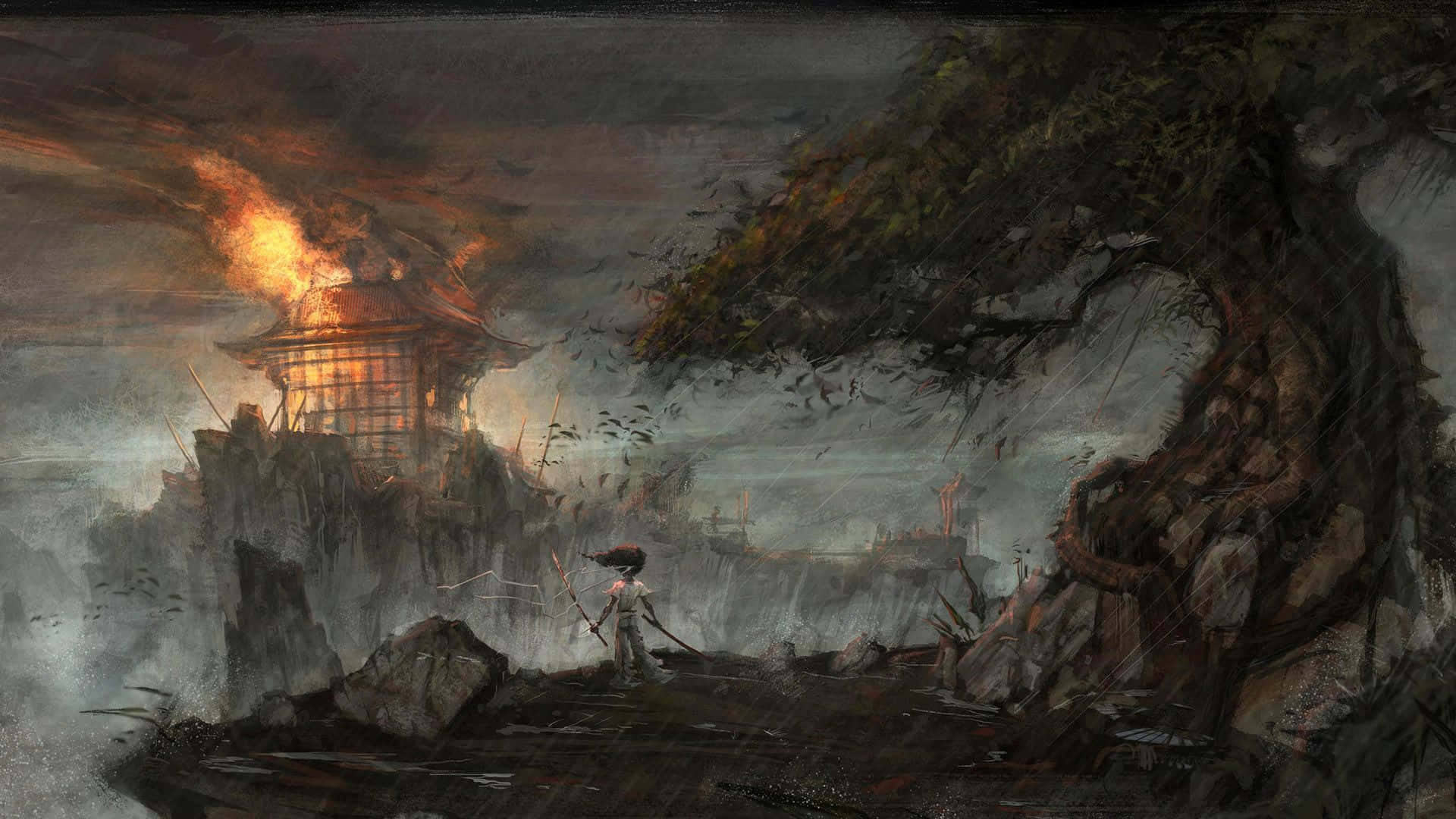Afro Samurai, 1920 x 1080, warrior pose, Full HD Desktop Wallpaper