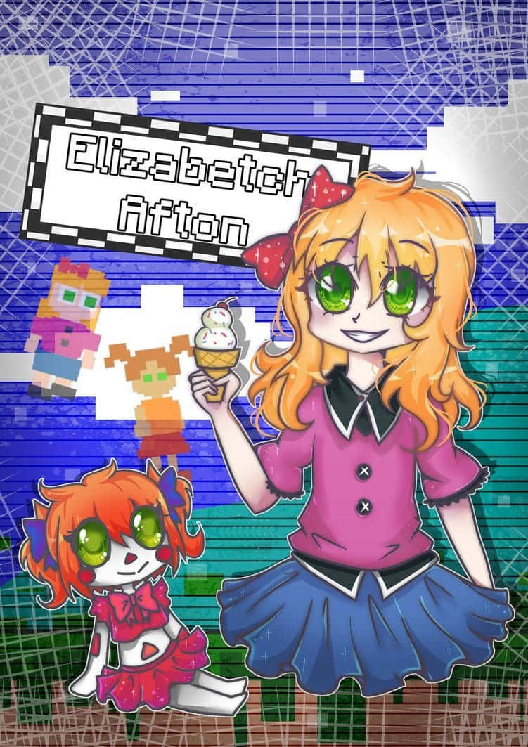 Afton Family, anime girl, green eyes, SD Phone Wallpaper