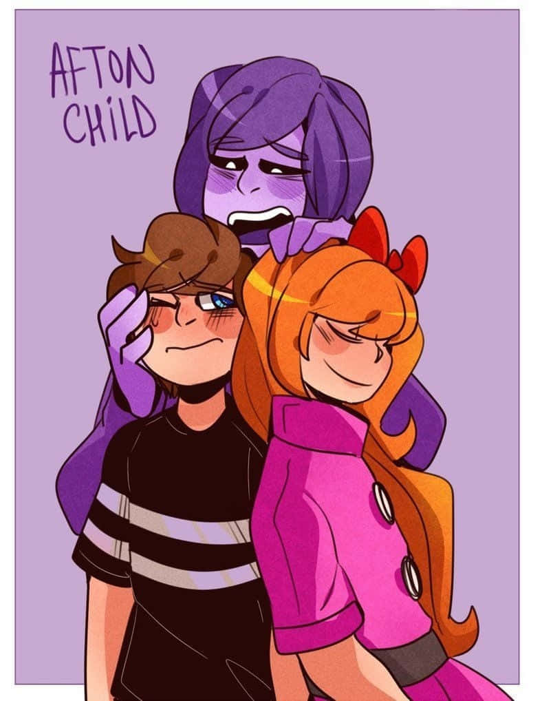 Afton Family, purple hair, orange hair, SD Phone Wallpaper