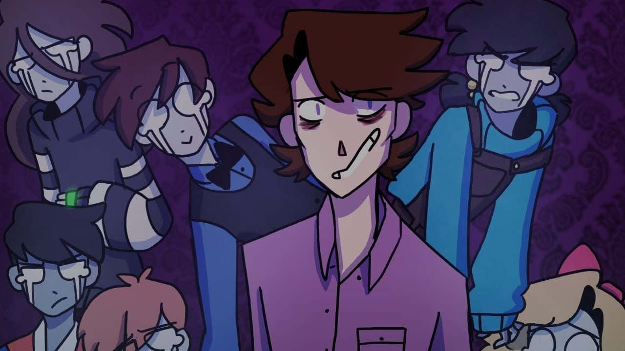 Afton Family, anime characters, tear-streaked faces, HD Desktop Wallpaper