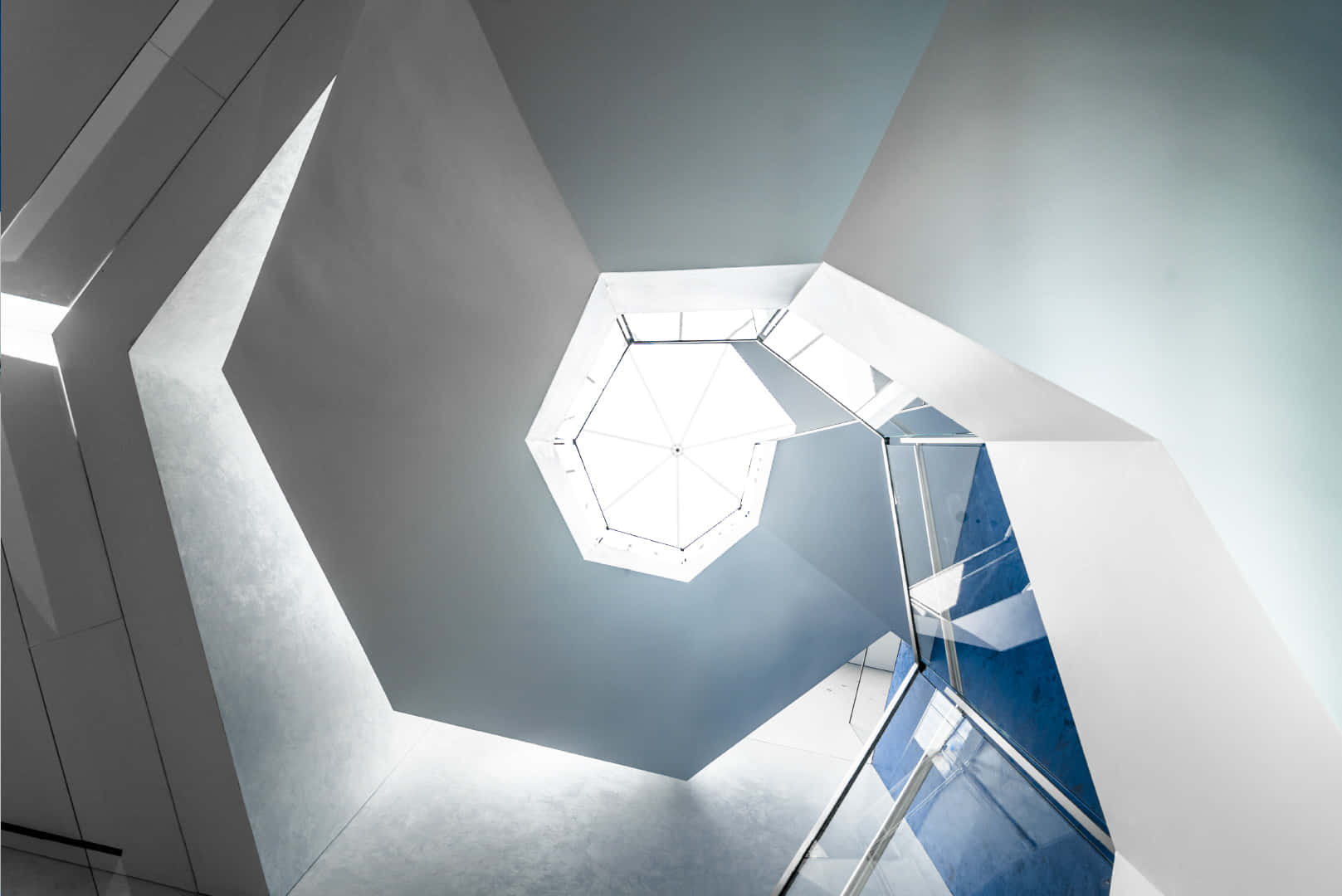 Aga Khan Museum, geometric interior design, white geometric lines, HD Desktop Wallpaper