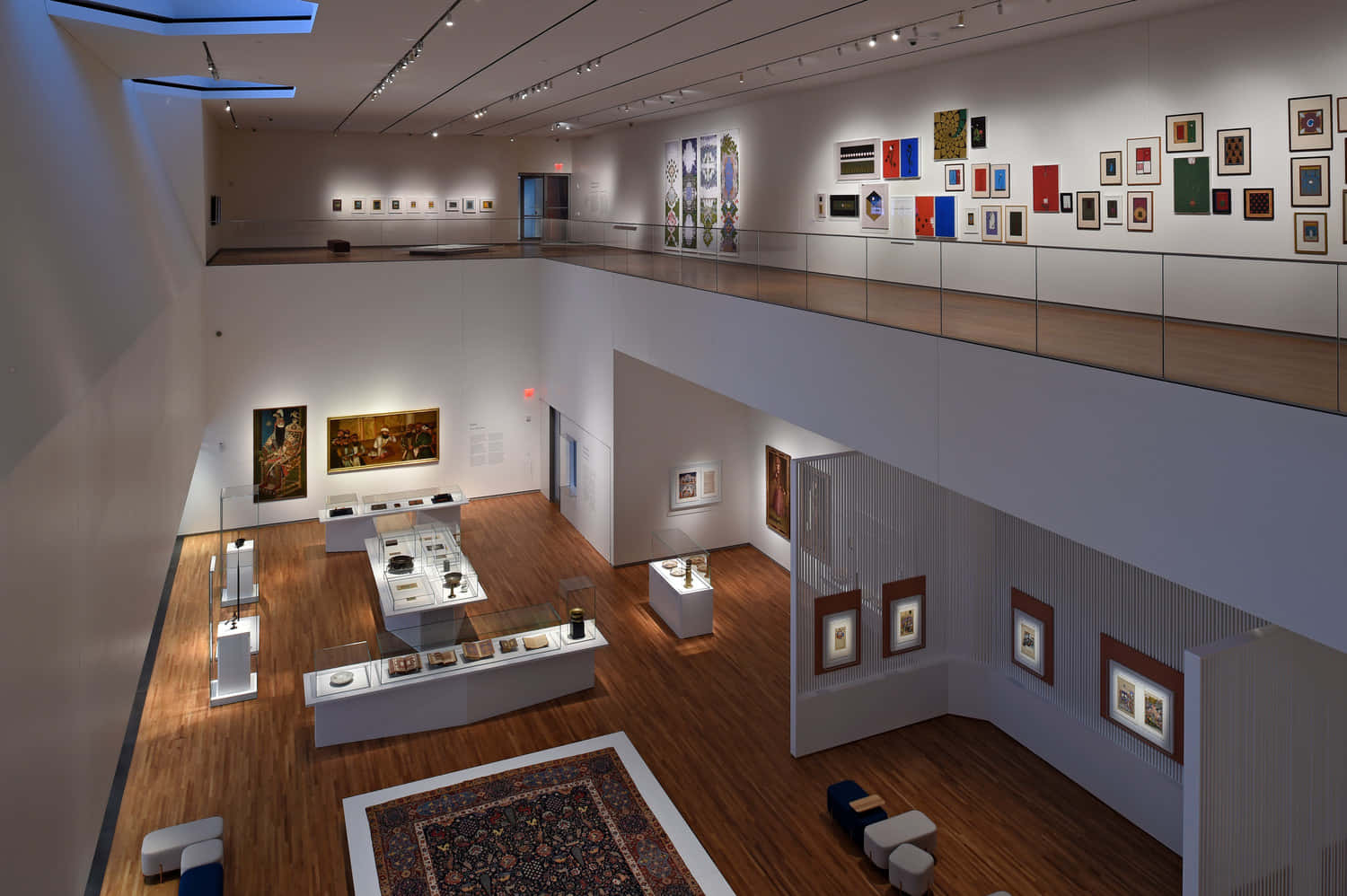 Aga Khan Museum, wooden floors, glass railings, HD Desktop Wallpaper