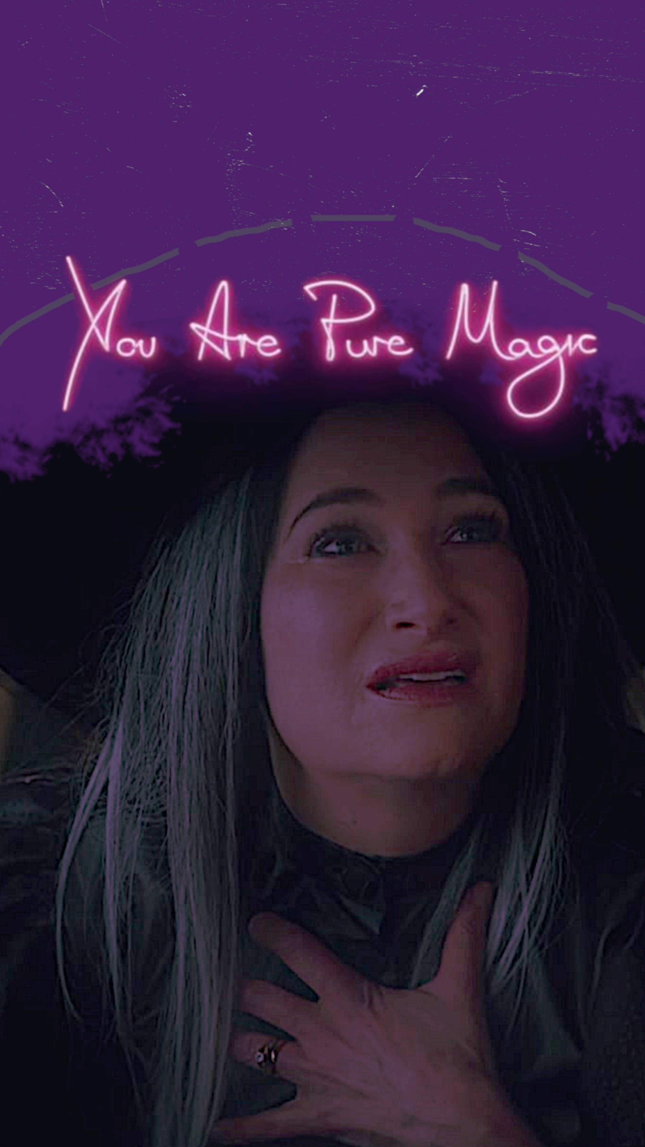 Agatha Harkness, pure magic, glowing pink neon sign, 4K Phone Wallpaper